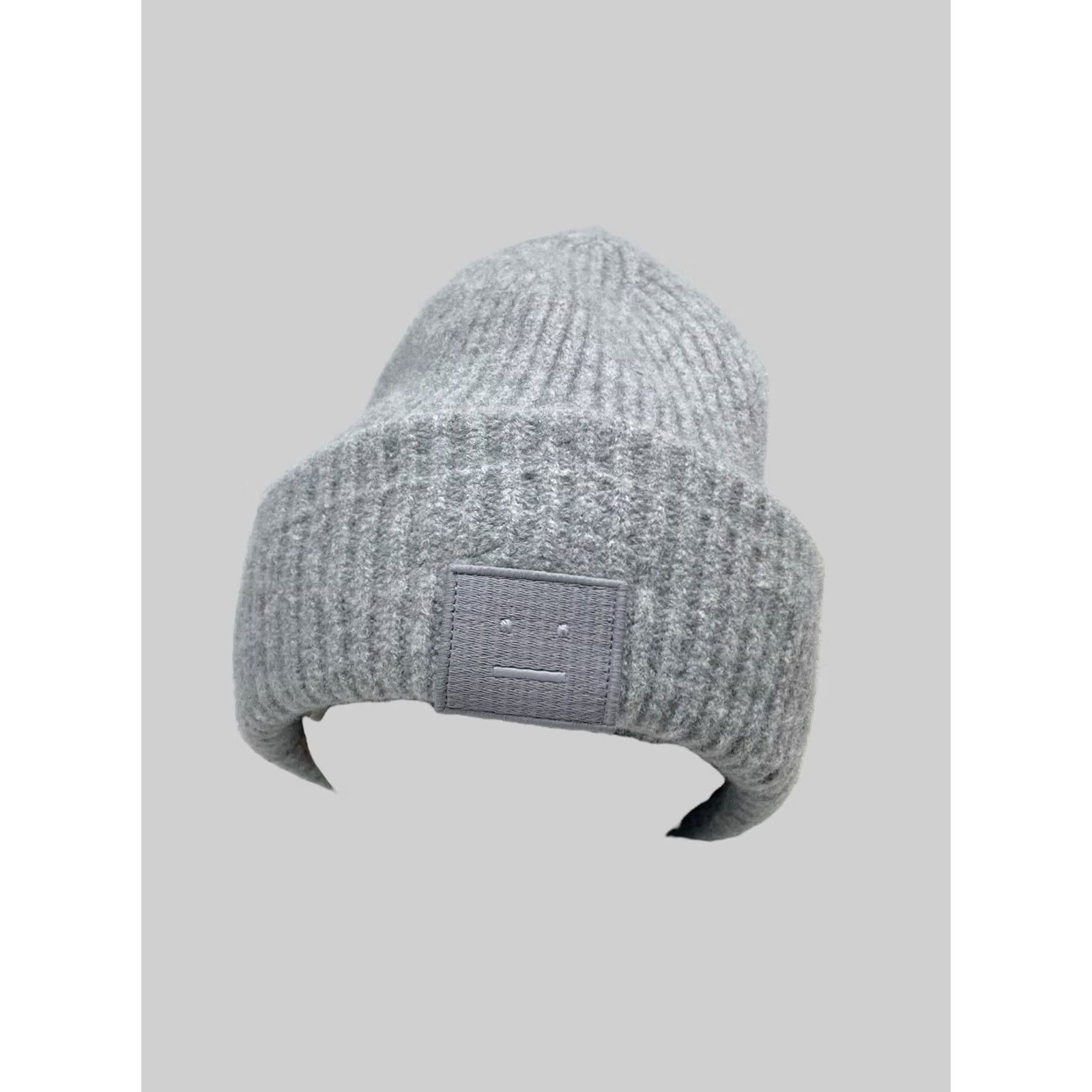 Acne Studios Acne Studios Beanie Wool Hat Men One Size Gray Wool Beanie Winter Fall Spring Casual Mens Size ONE SIZE - 2 Thumbnail