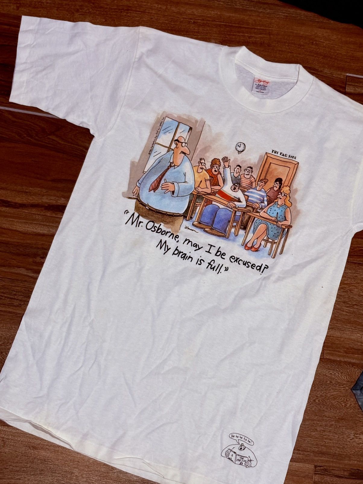 Vintage VINTAGE 1986The Far Side Shirt Men L White Larson Size US L / EU 52-54 / 3 - 1 Thumbnail