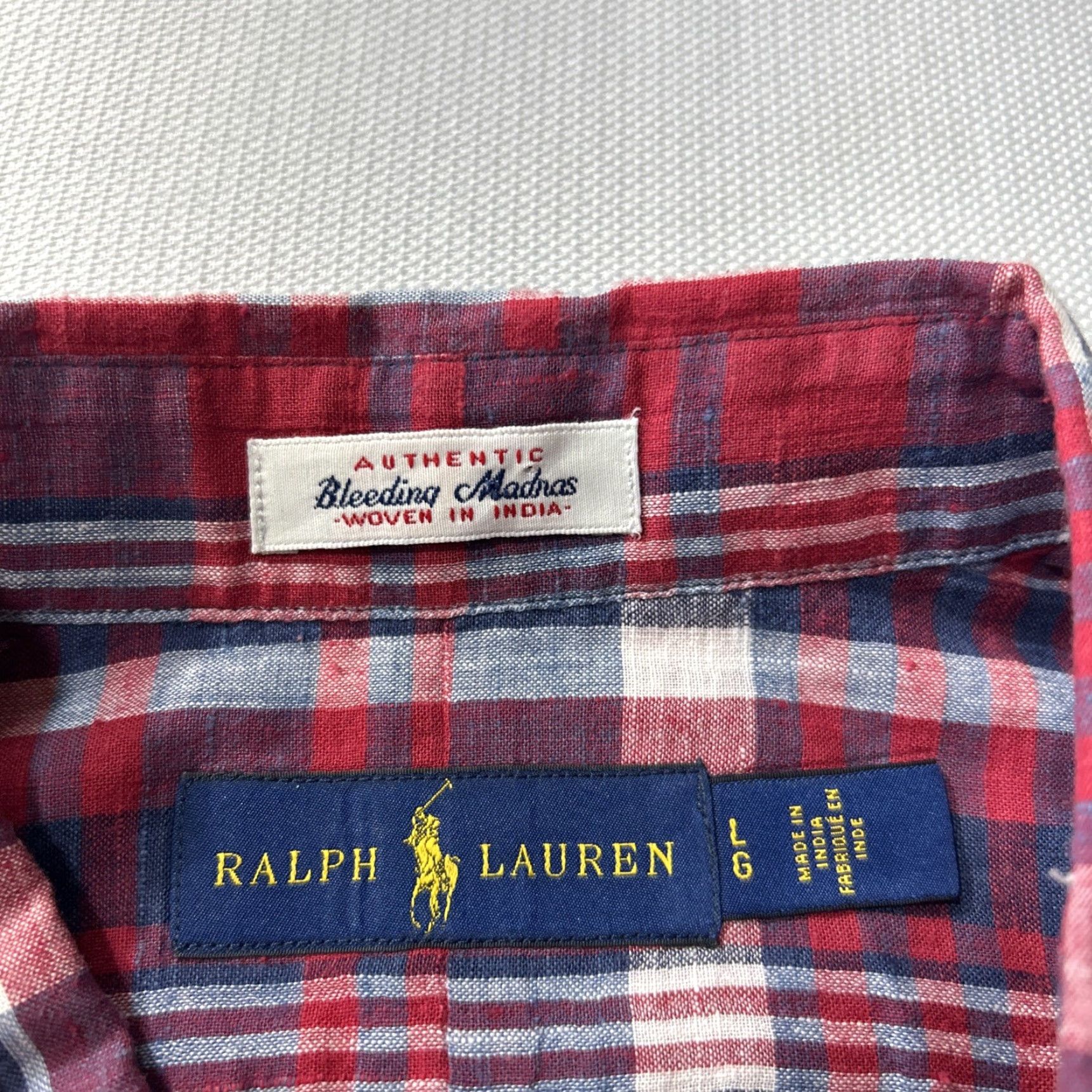Polo Ralph Lauren Polo Ralph Lauren Shirt Mens Sz L Red Plaid Bleeding Madras Woven Button Down Size US L / EU 52-54 / 3 - 6 Thumbnail