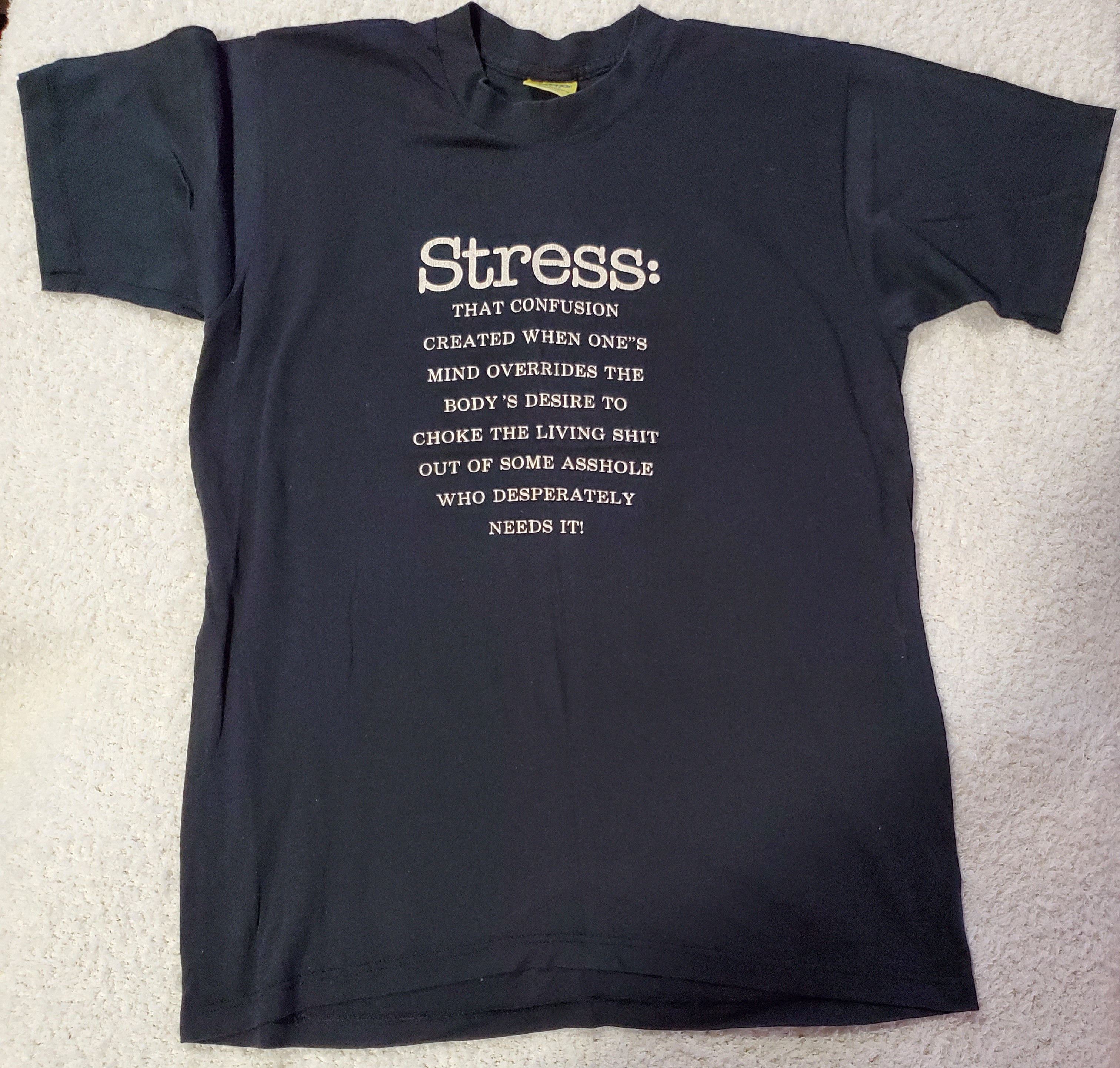 Vintage Vintage funny stress choke $hit out of a$$hole 80s Size US L / EU 52-54 / 3 - 1 Thumbnail