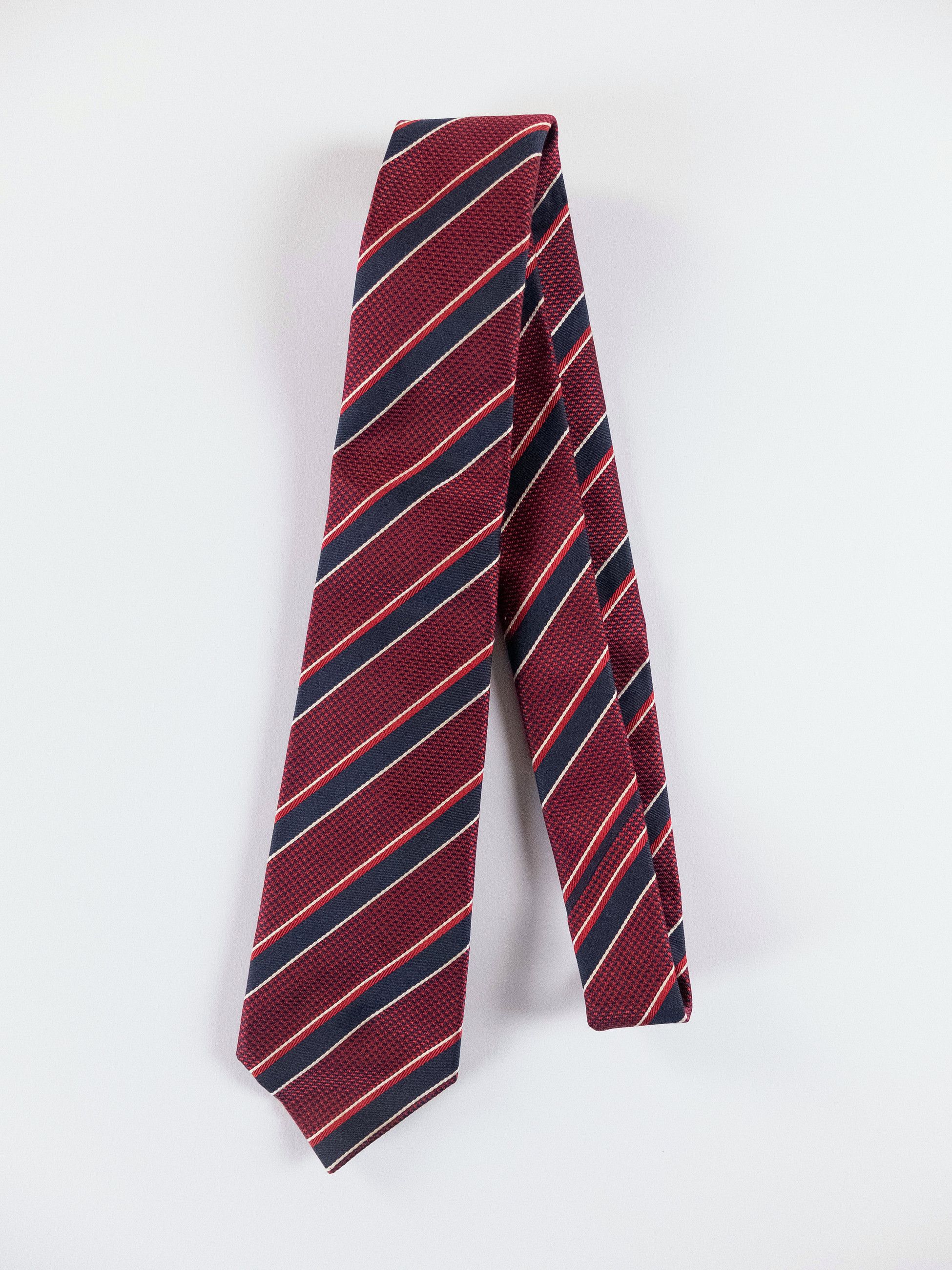 Kiton KITON Napoli hand made red striped silk tie authentic Size ONE SIZE - 1 Thumbnail