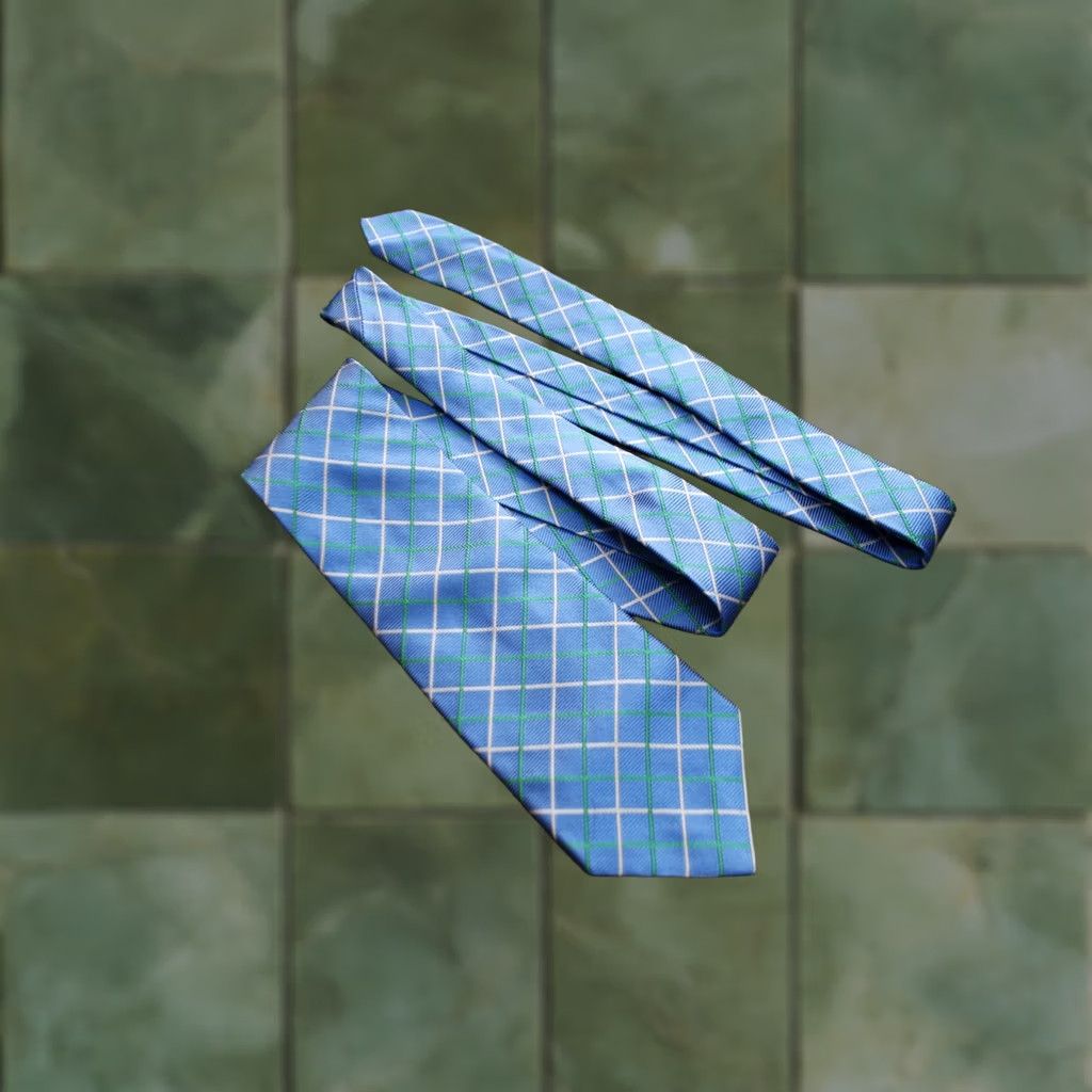 Brooks Brothers BROOKS BROTHERS BLUE MEN'S 100% SILK NECKTIE DESIGNER CHECKED MADE IN USA WOVEN Size ONE SIZE - 1 Thumbnail