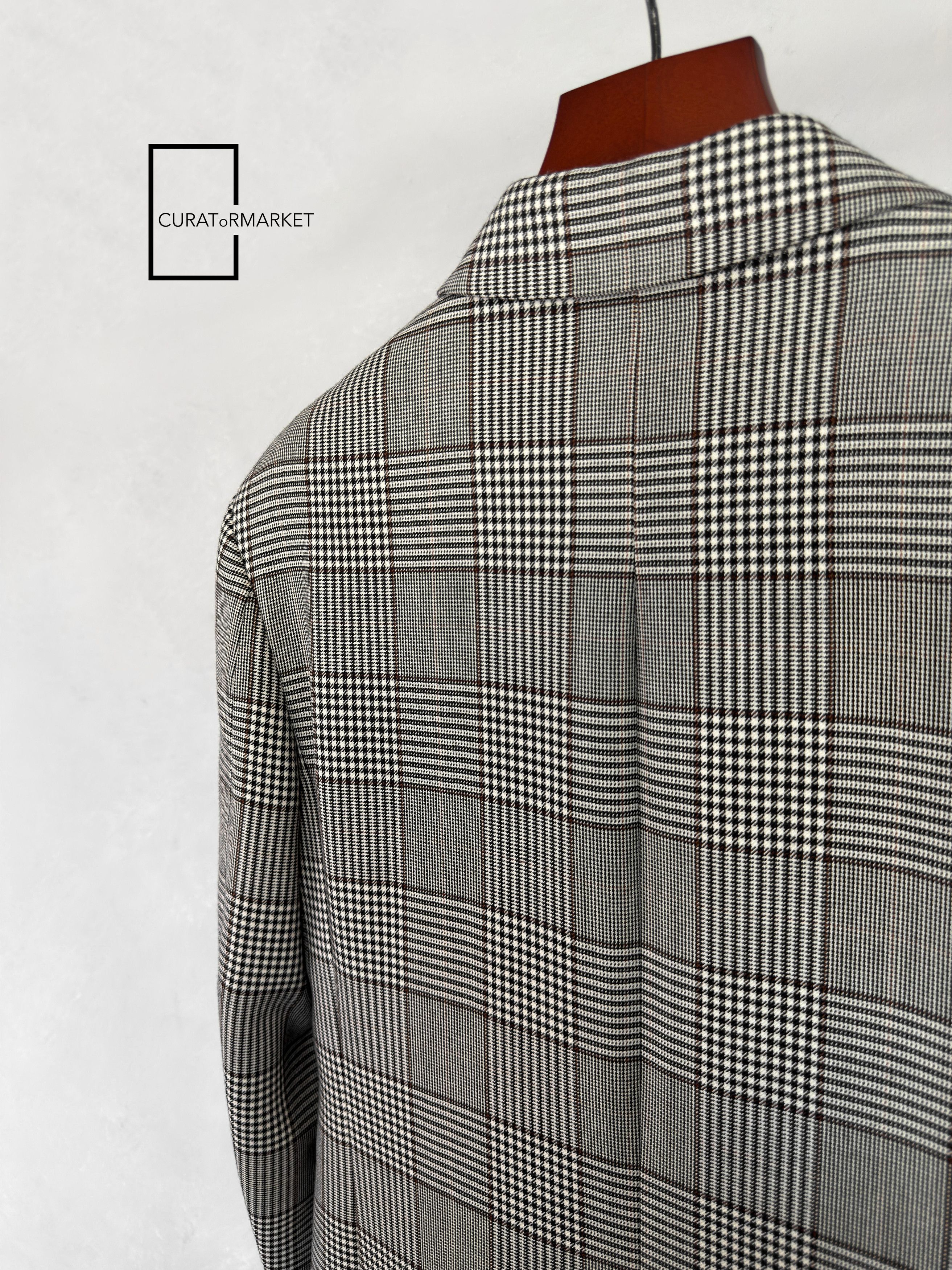 Calvin Klein 205W39NYC EU48 Iconic Raf Houndstooth Check Stripe Long Wool Coat FW18 Size US M / EU 48-50 / 2 - 6 Thumbnail
