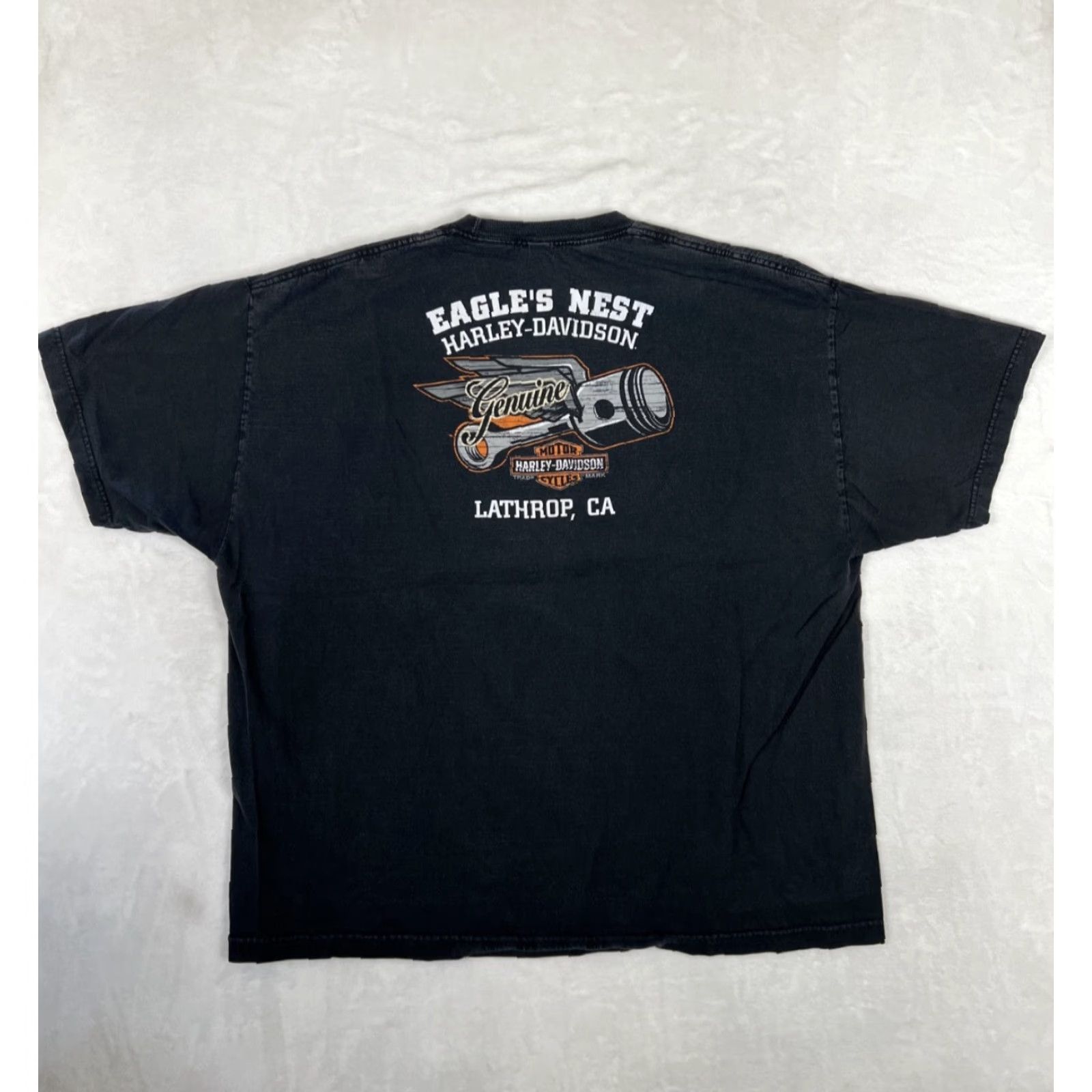 Harley Davidson VINTAGE Harley-Davidson T-Shirt 2XL Black Cotton Crew Neck Short Sleeve Men California 90s Biker Motorcycle Skull Logo Classic Size US XXL / EU 58 / 5 - 5 Thumbnail
