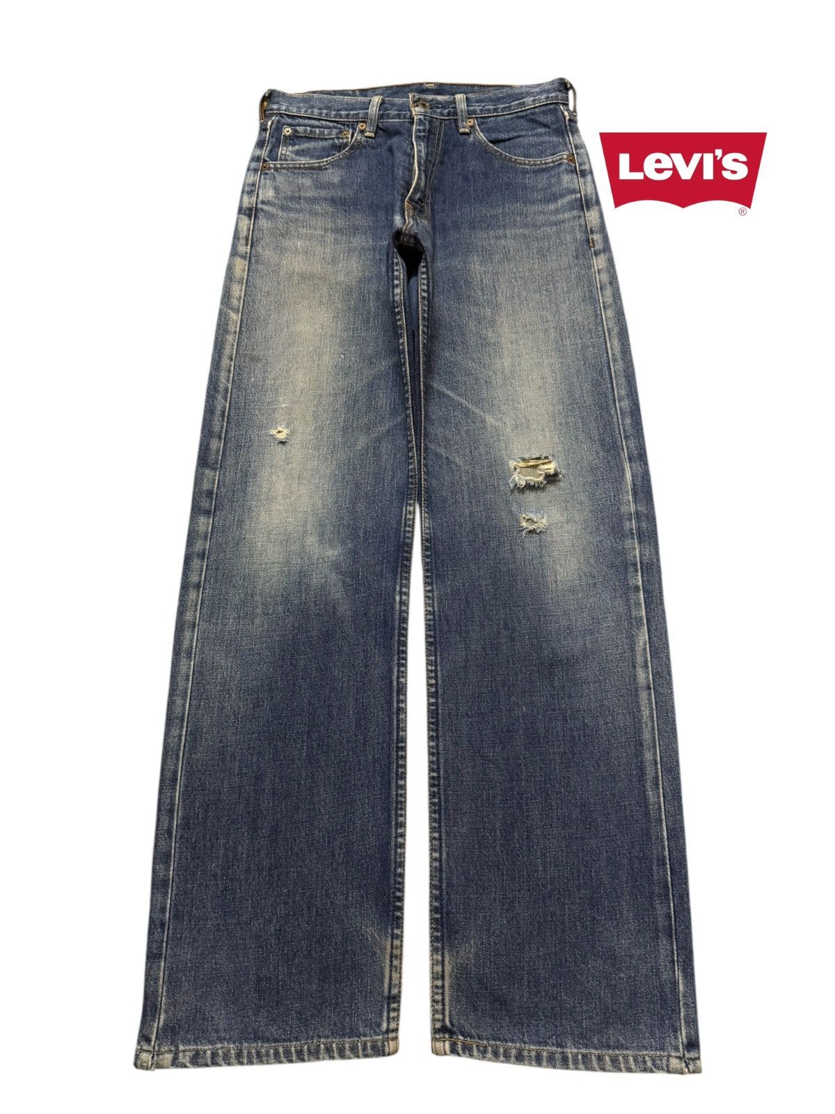 Levi's Vintage 90s Levis 503 Faded Wash Distress Relaxed Wide Leg Size US 30 / EU 46 - 1 Thumbnail
