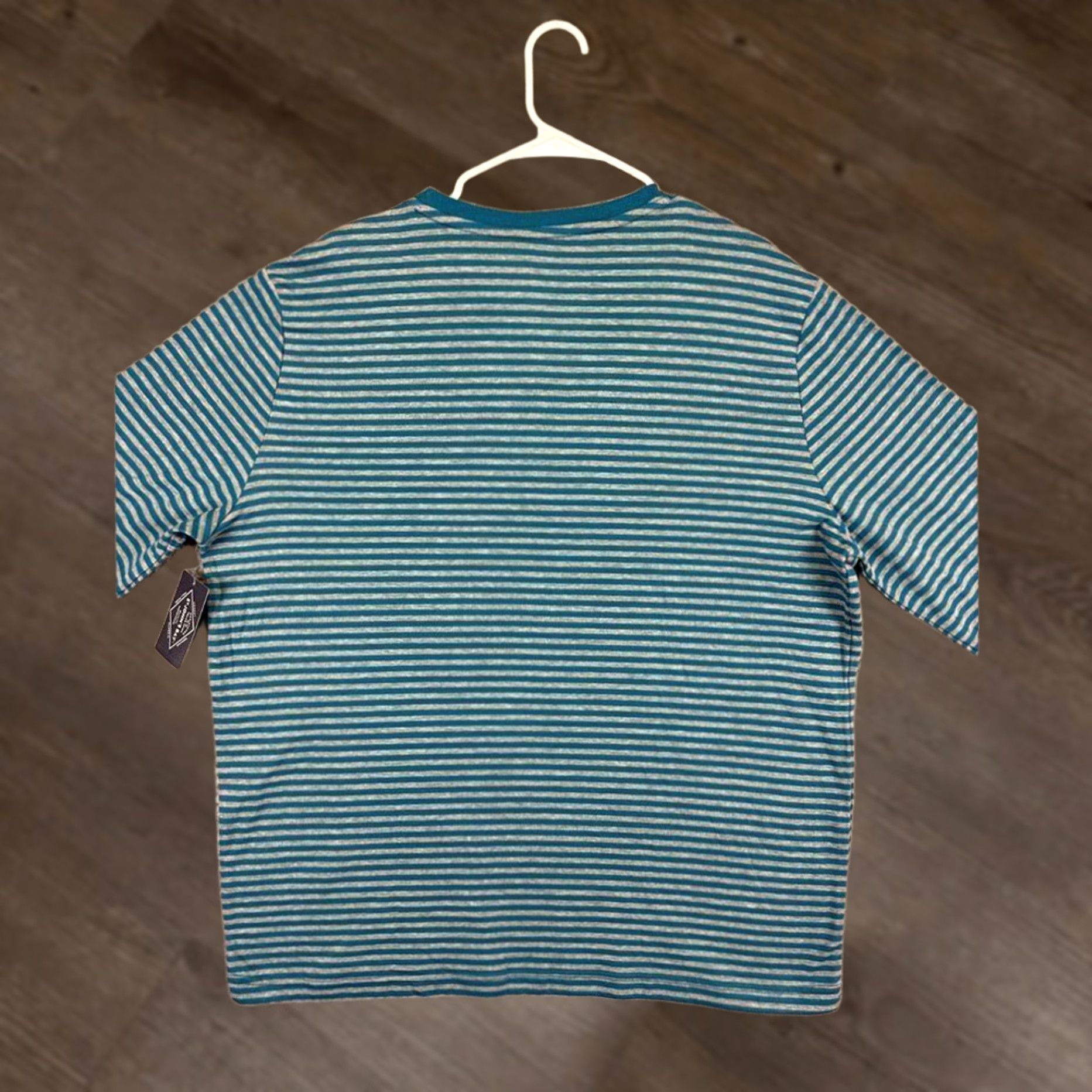 Vintage St. John's Bay Henley Shirt Mens XL Blue/Gray Striped Long Sleeve Classic NEW Size US XL / EU 56 / 4 - 1 Thumbnail