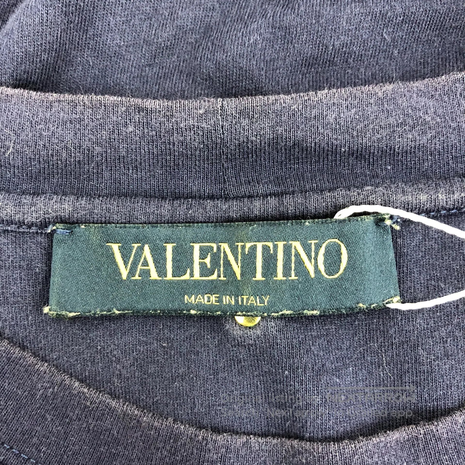 Valentino Valentino Dark blue butterfly embroidered cotton round-nec Size US S / EU 44-46 / 1 - 5 Thumbnail