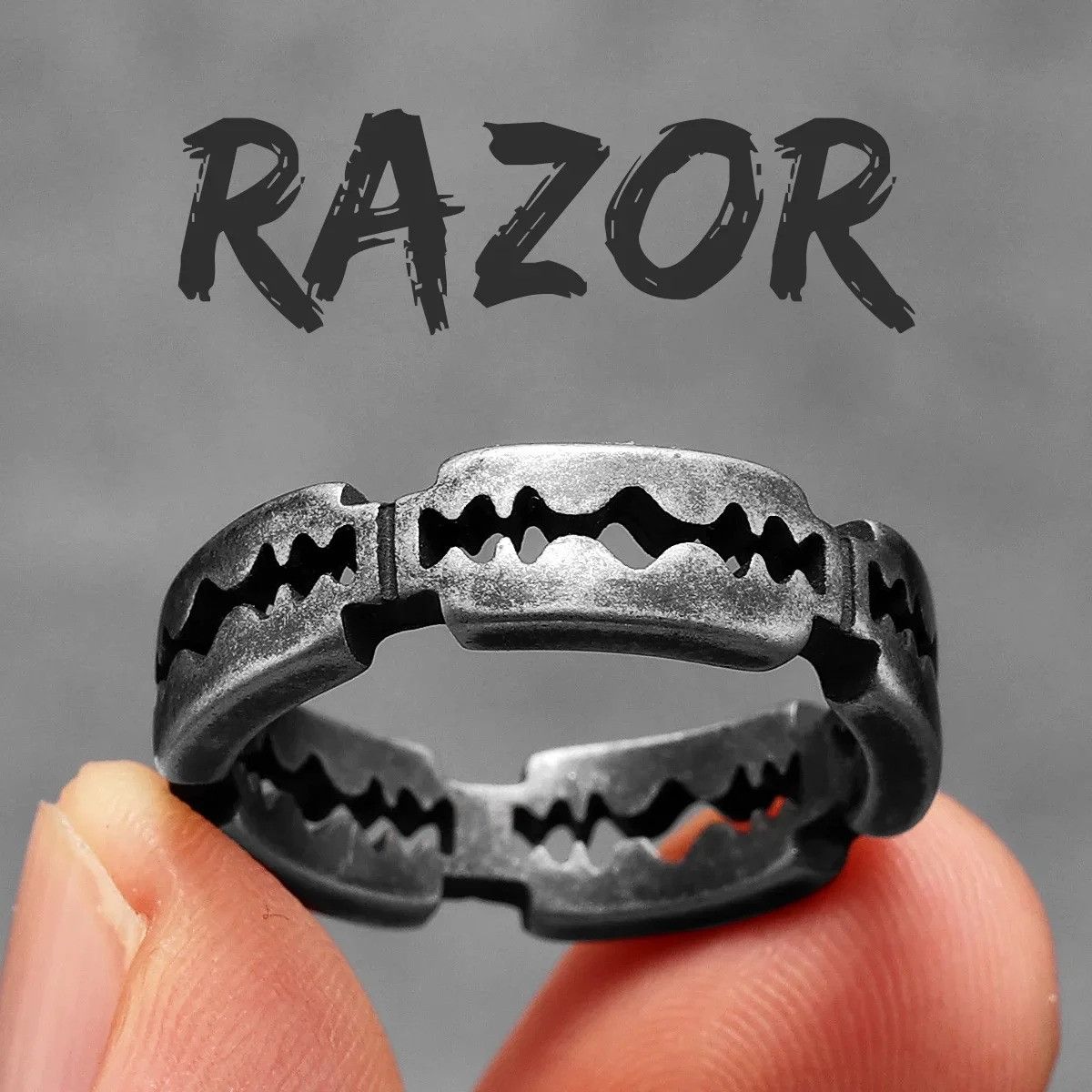 Jewelry Retro Razor Blade Ring Streetwear Jewelry Fashion Gift Size ONE SIZE - 5 Thumbnail