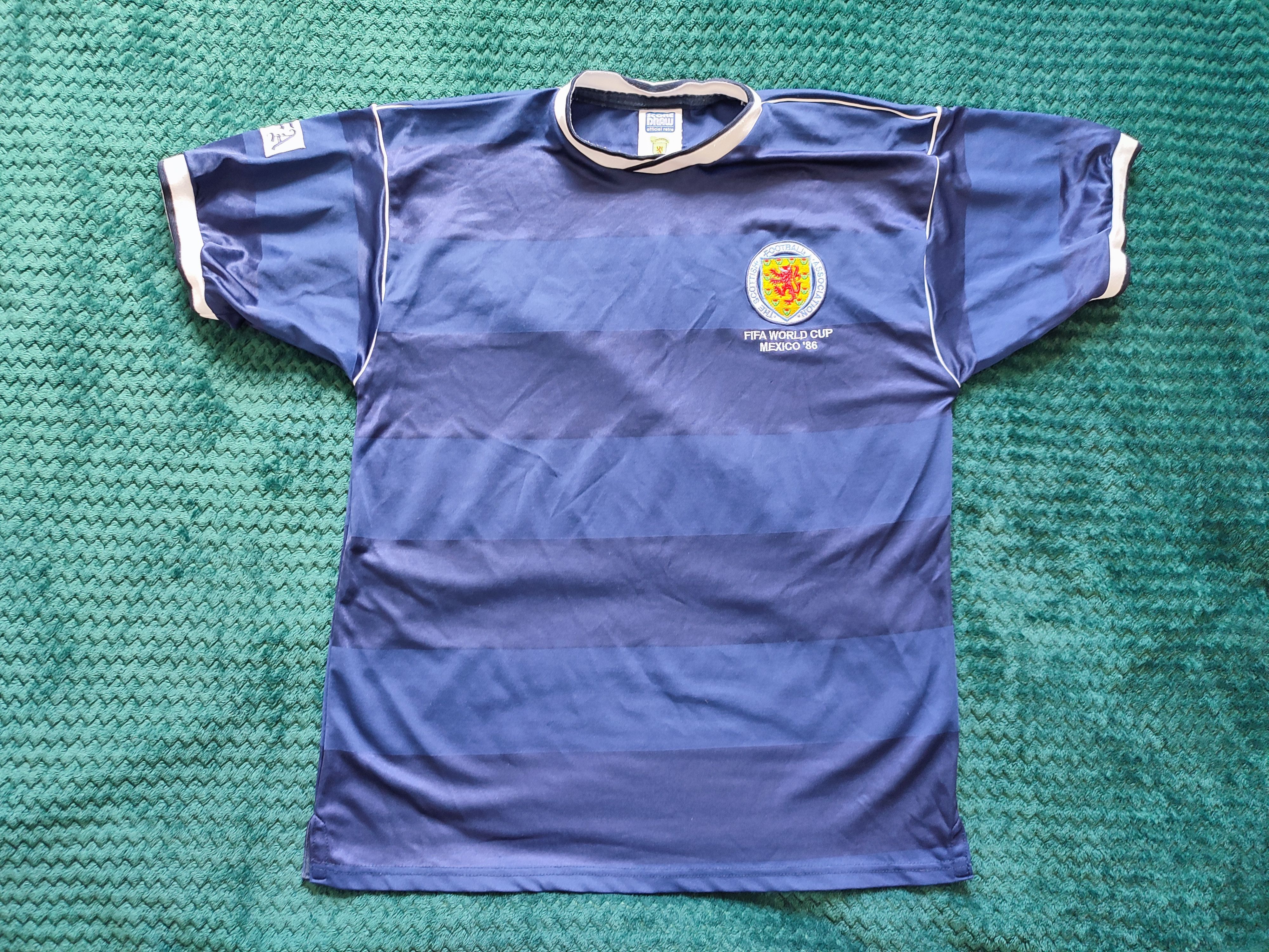Vintage Scotland Mexico 86 FIFA World Cup Score Draw Soccer Jersey Size US M / EU 48-50 / 2 - 3 Thumbnail