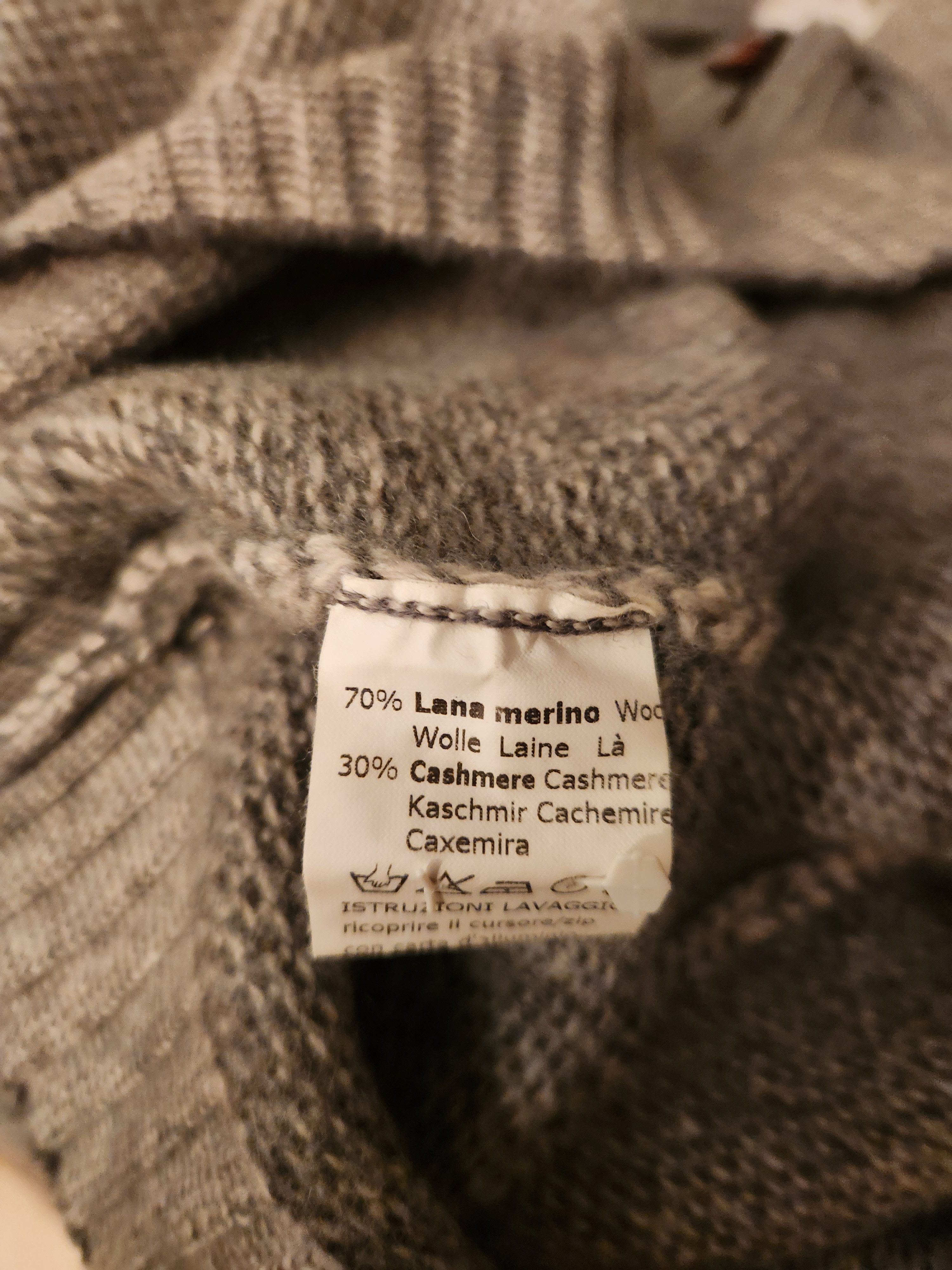 Dalmine Vtg Men's Merino Wool/Cashmere Blend Gray 1/4 Zip Sweater Size US L / EU 52-54 / 3 - 4 Thumbnail
