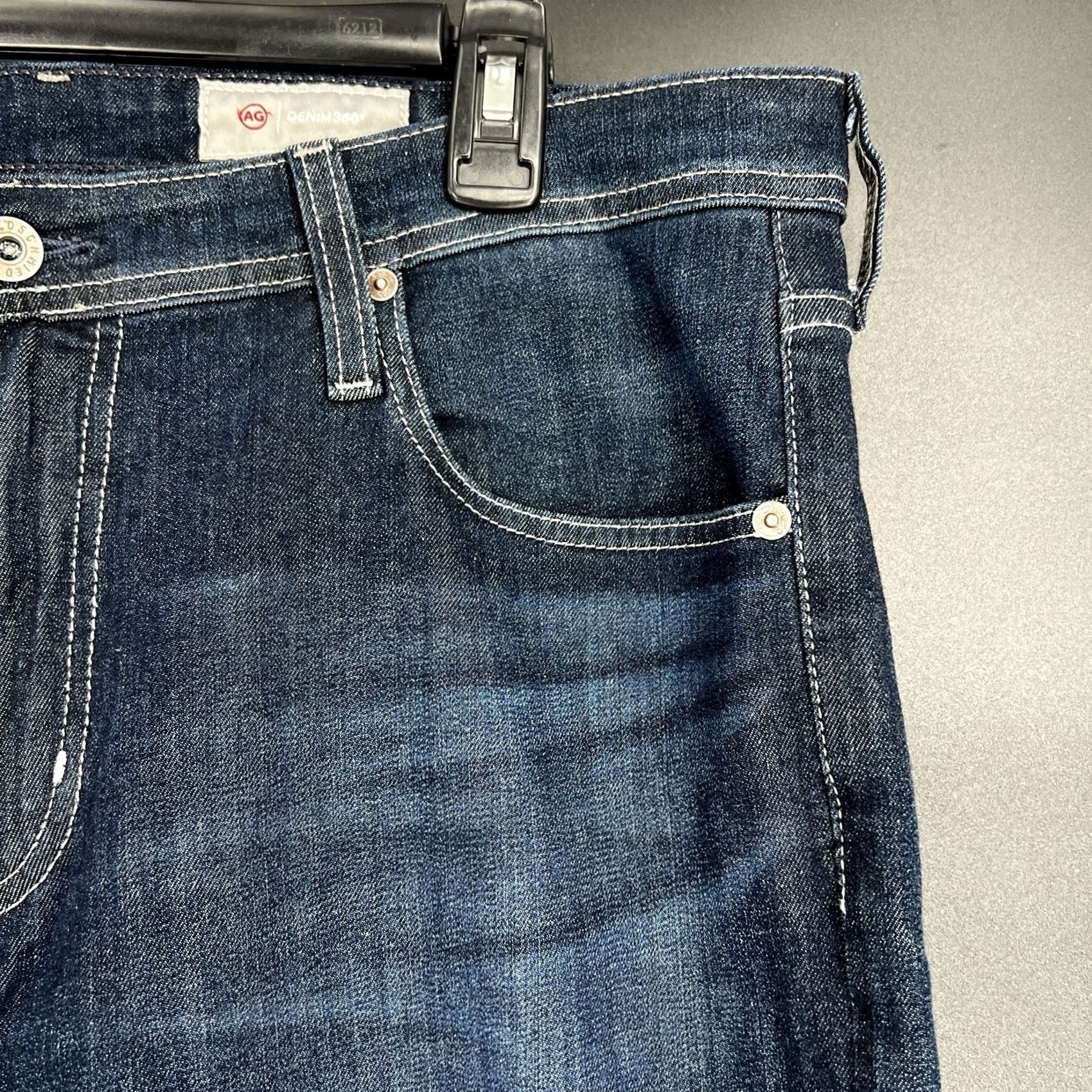 Vintage AG Tellis Jeans Slim Mens 33x30 Blue Denim 5-Pocket Stretch Modern City USA Regular Three Size US 33 - 6 Thumbnail
