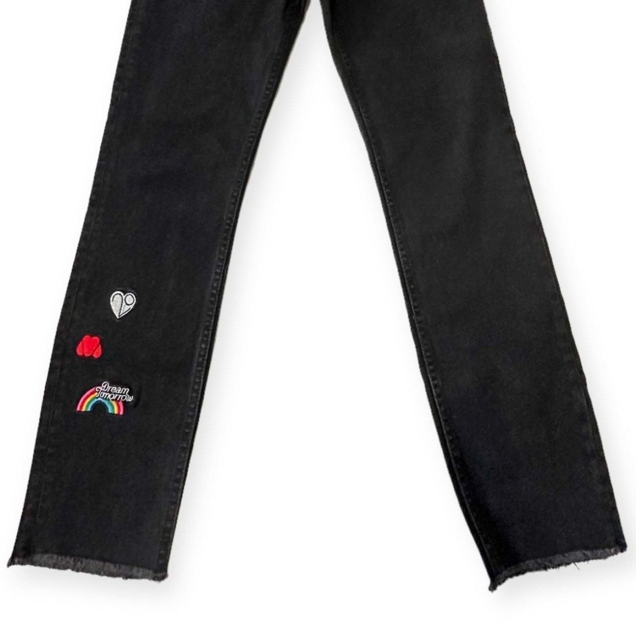 Maje Maje Straight Jeans with Patch, Gray, Size 34 EU, NWT Size 25" / US 0 / IT 36 - 9 Thumbnail