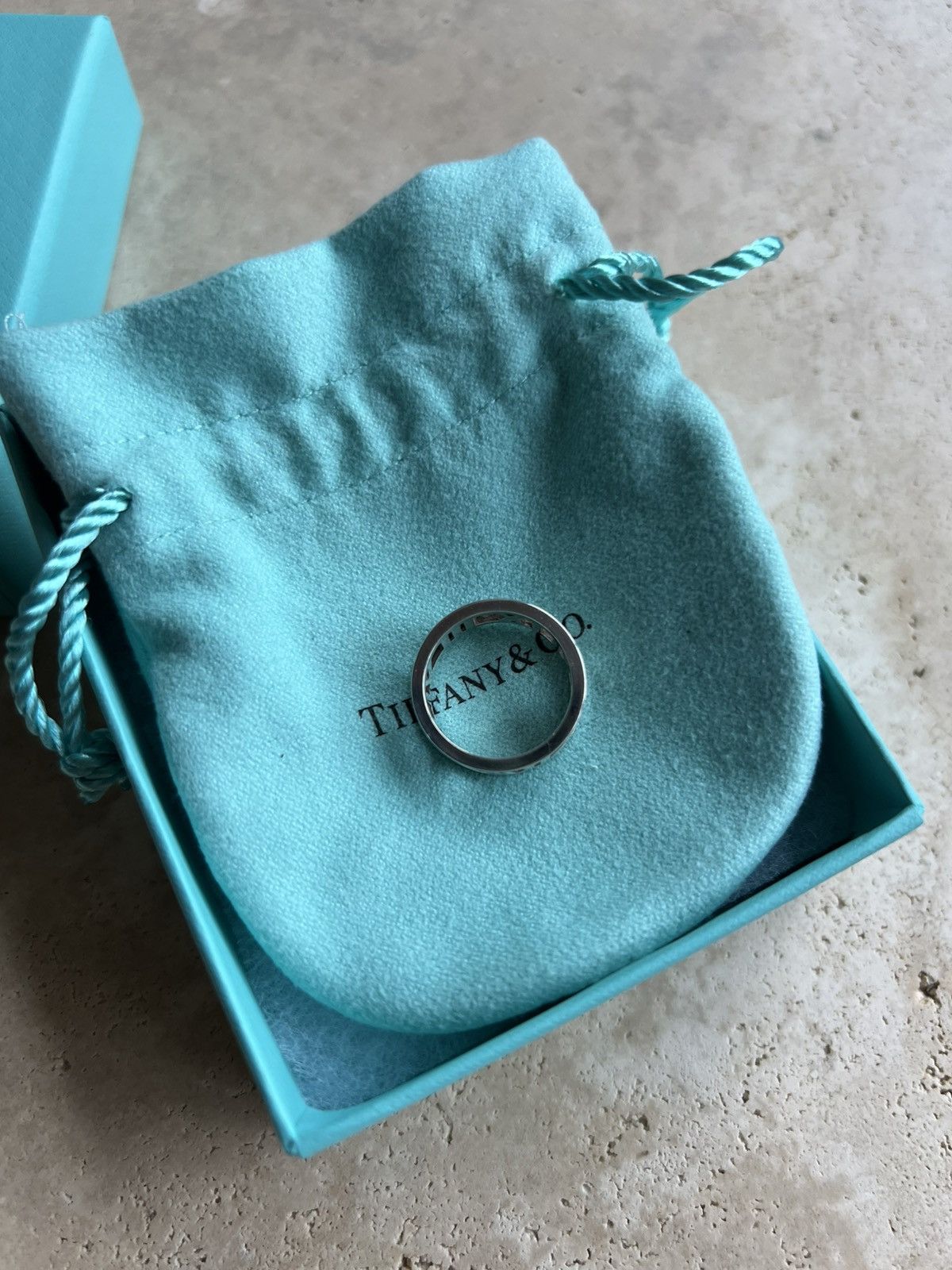 Tiffany & Co. NEW sz5 Atlas Roman Numerals Sterling Silver Ring Size ONE SIZE - 3 Thumbnail