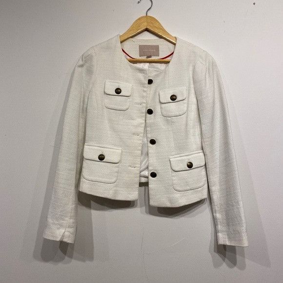 Banana Republic Banana Republic Woven Cotton White Lady Jacket Size XS / US 0-2 / IT 36-38 - 1 Thumbnail