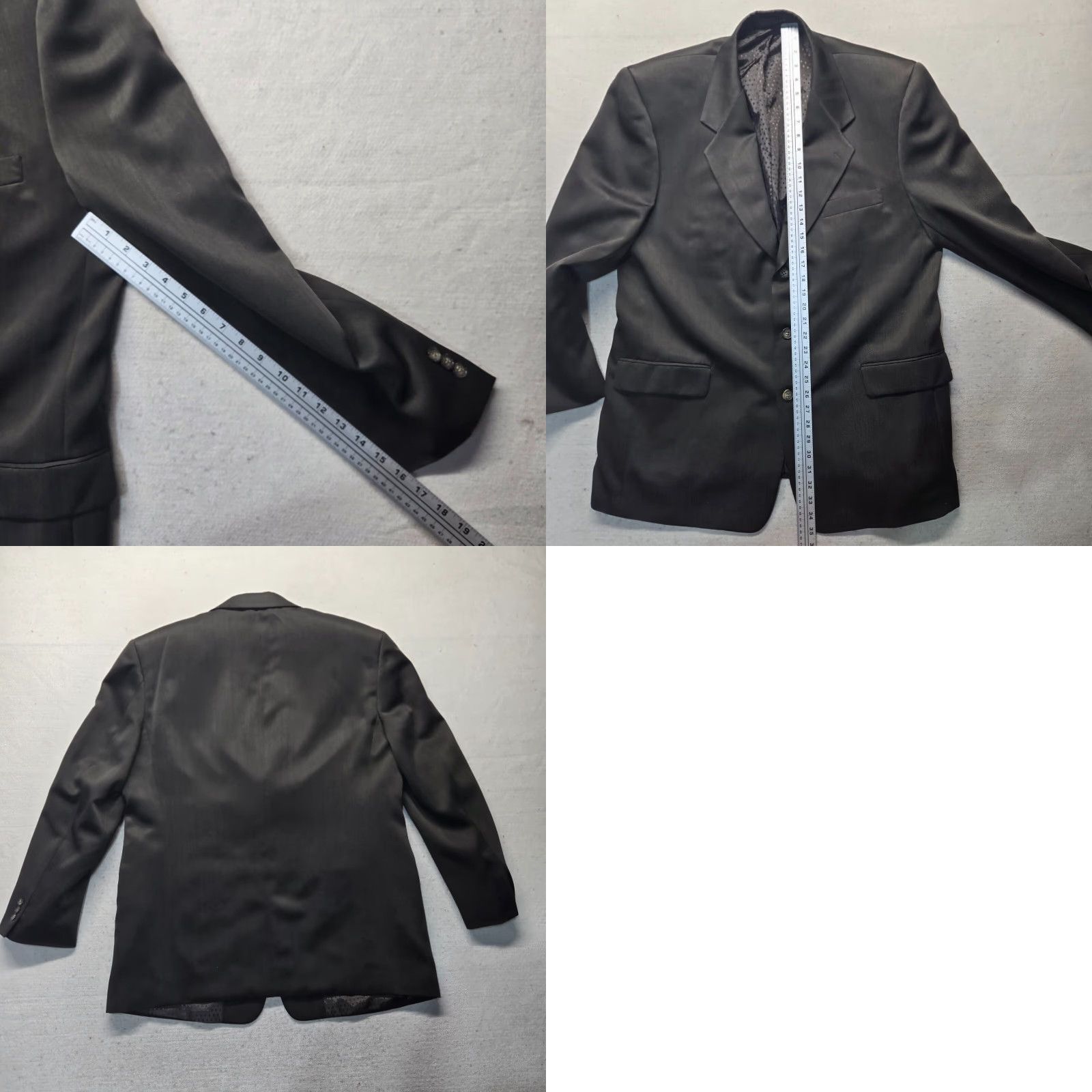 Vintage Florenzi Blazer Solid Dark Gray Suit Jacket Sport Coat Adults 46L Gray Three-Button Notch Lapel Single-Breasted Casual Formal Jacket Size 46R - 8 Thumbnail