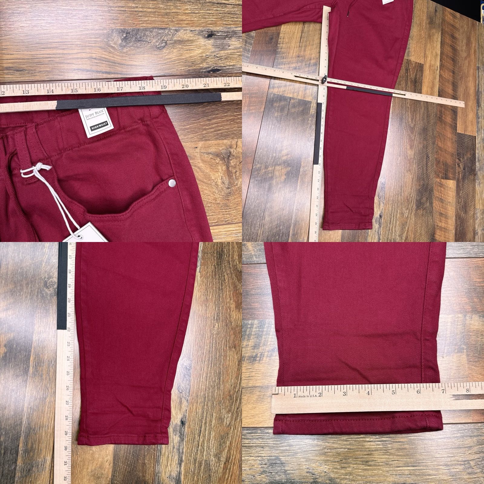 Vintage Judy Blue Jeans Womens 18W High Waisted Skinny Stretch Red Denim 5-Pocket City Stable High Rise Regular Plus Womens Size 40" / US 18 - 9 Thumbnail
