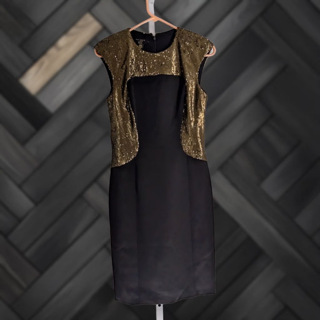 ted baker black dress gold embroidery Ted Baker Embroidered Floral Mini Belted Long category_collection/valentines