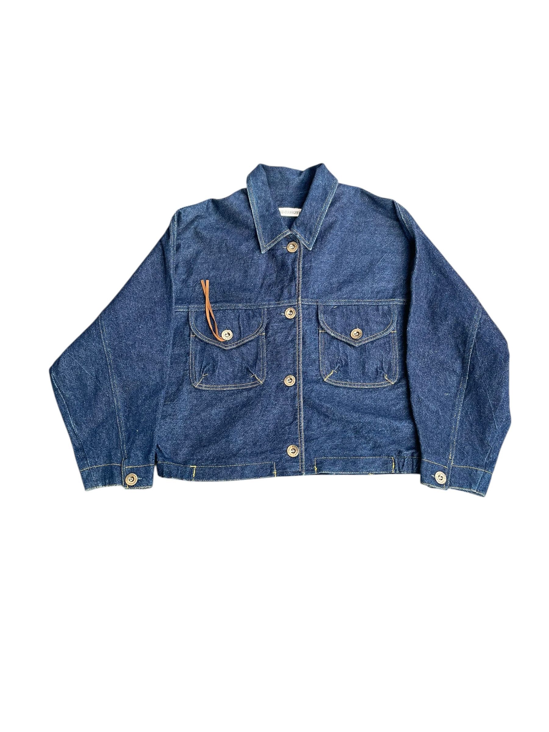 Japanese Brand Pink Coconut Crop Top Denim Jacket Size L / US 10 / IT 46 - 1 Thumbnail