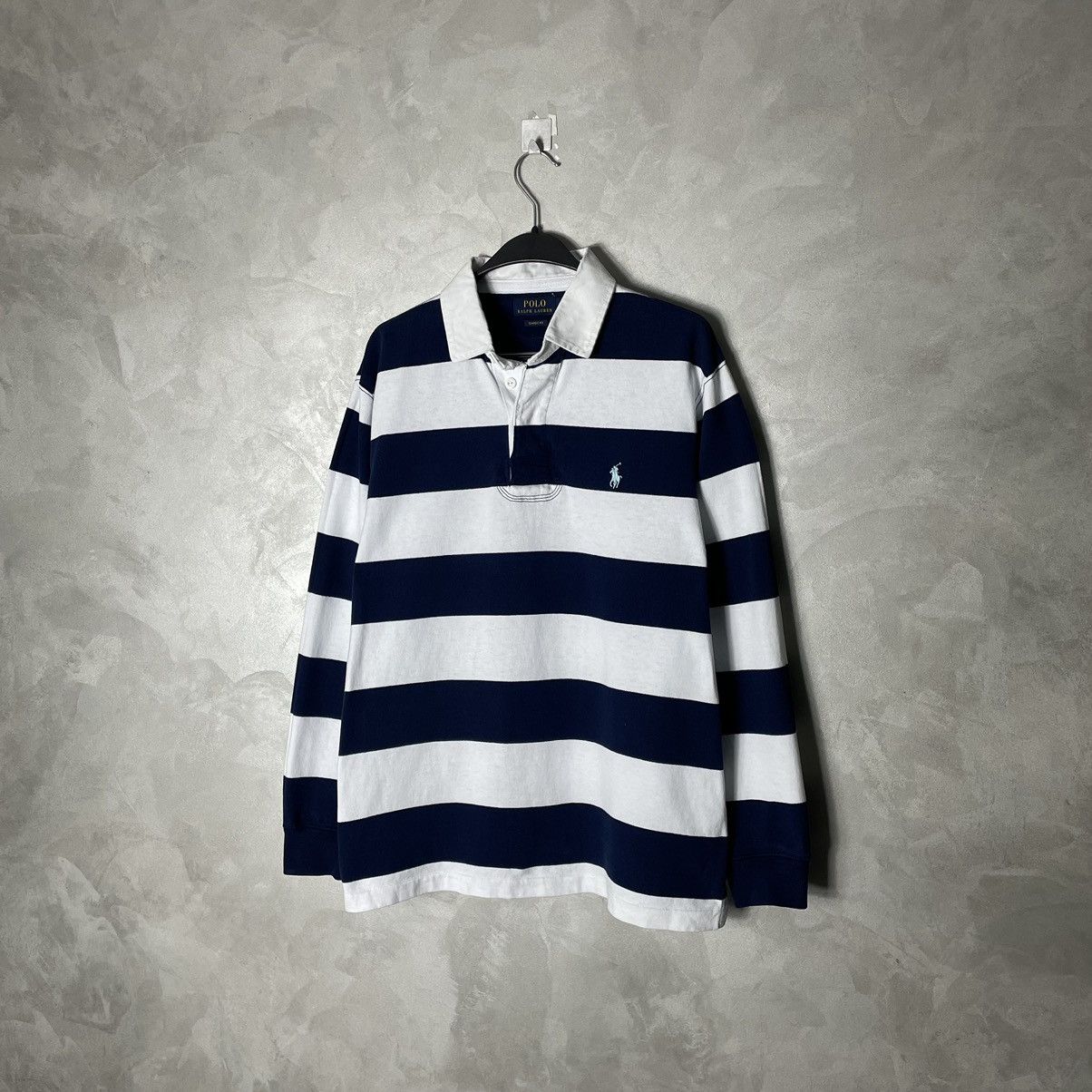 Polo Ralph Lauren × Vintage Vintage Polo Ralph Lauren Striped Rugby Shirt Size US L / EU 52-54 / 3 - 2 Thumbnail