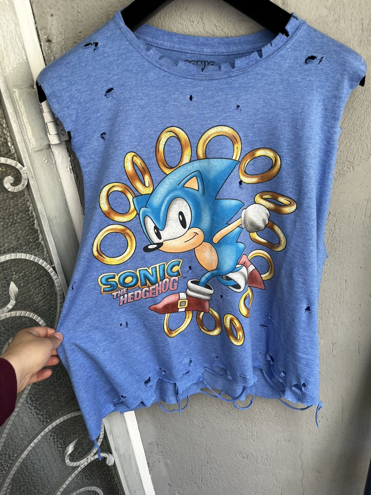 Vintage Sonic Vintage Trashed Tank Top Size US L / EU 52-54 / 3 - 2 Thumbnail