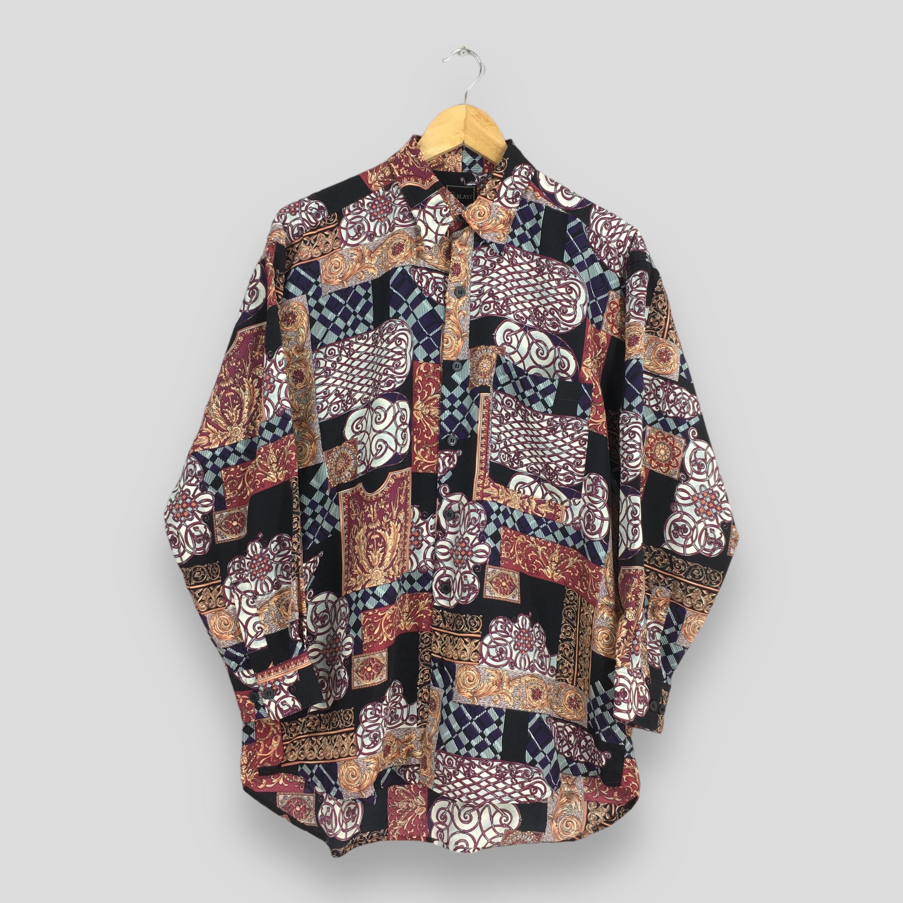 Vintage Vintage 1980s Psychedelic Pattern Art Shirt Medium Size US M / EU 48-50 / 2 - 1 Thumbnail