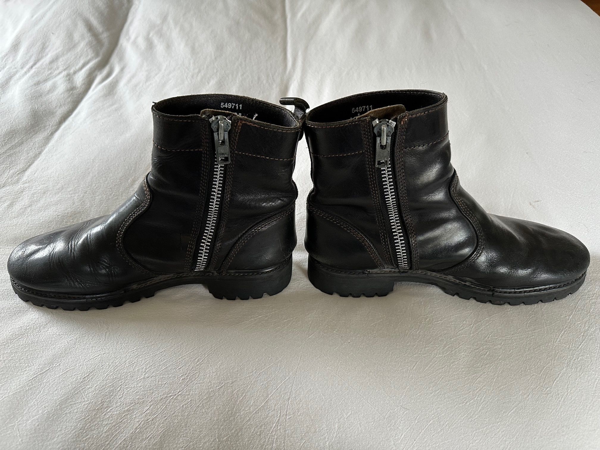 Unknown London Black leather zip up boots, Men's 12US Size US 12 / EU 45 - 2 Thumbnail