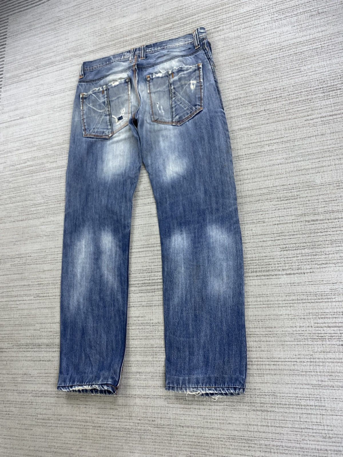 Japanese Brand Vintage Underground Garage Distressed Denim Jeans Size US 34 / EU 50 - 6 Thumbnail