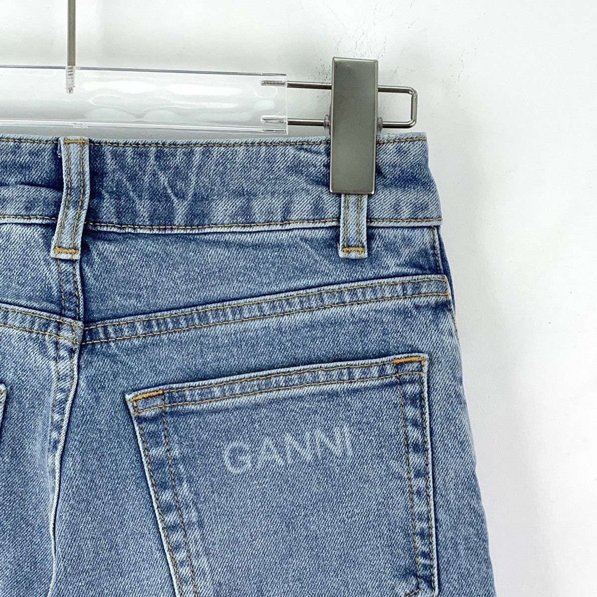 Ganni Ganni Light Blue Washed Cotton Casual Denim Pants K26WX Size 25" / US 0 / IT 36 - 5 Thumbnail