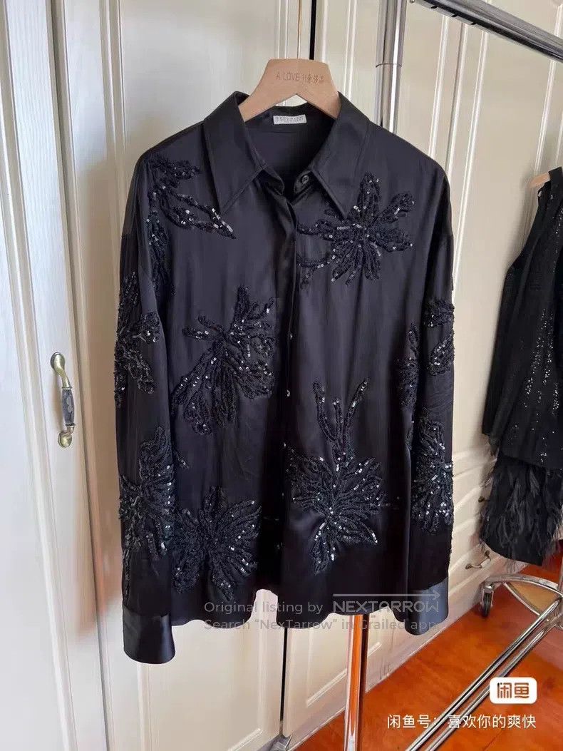 Brunello Cucinelli Brunello Cucinelli Silk Embroidered Shirt Size M / US 6-8 / IT 42-44 - 1 Thumbnail