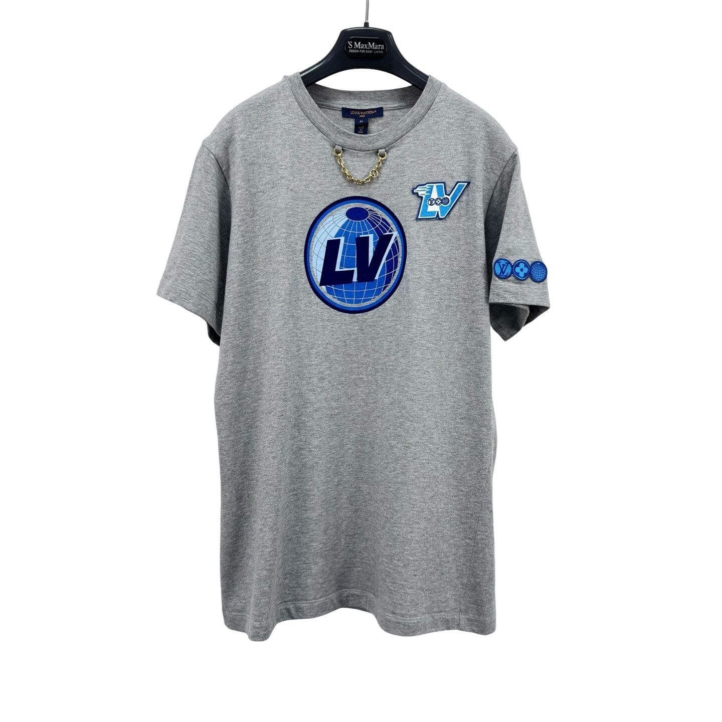 Louis Vuitton Louis Vuitton Globe Embroidered Chain T-Shirt XL Size US XL / EU 56 / 4 - 1 Thumbnail