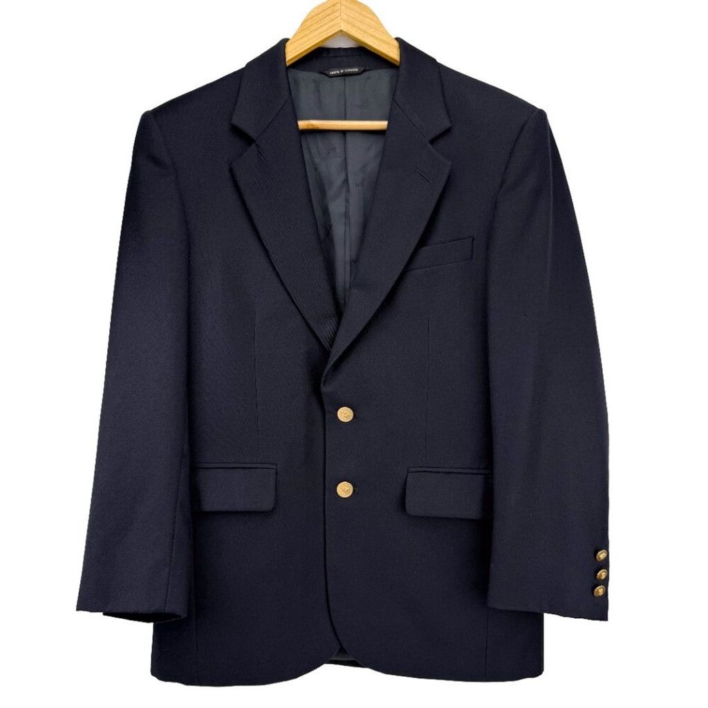 Aquascutum AQUASCUTUM Navy Blue Jacket Brass Button Luxury FLAW UK 37 s Size 38S - 2 Thumbnail