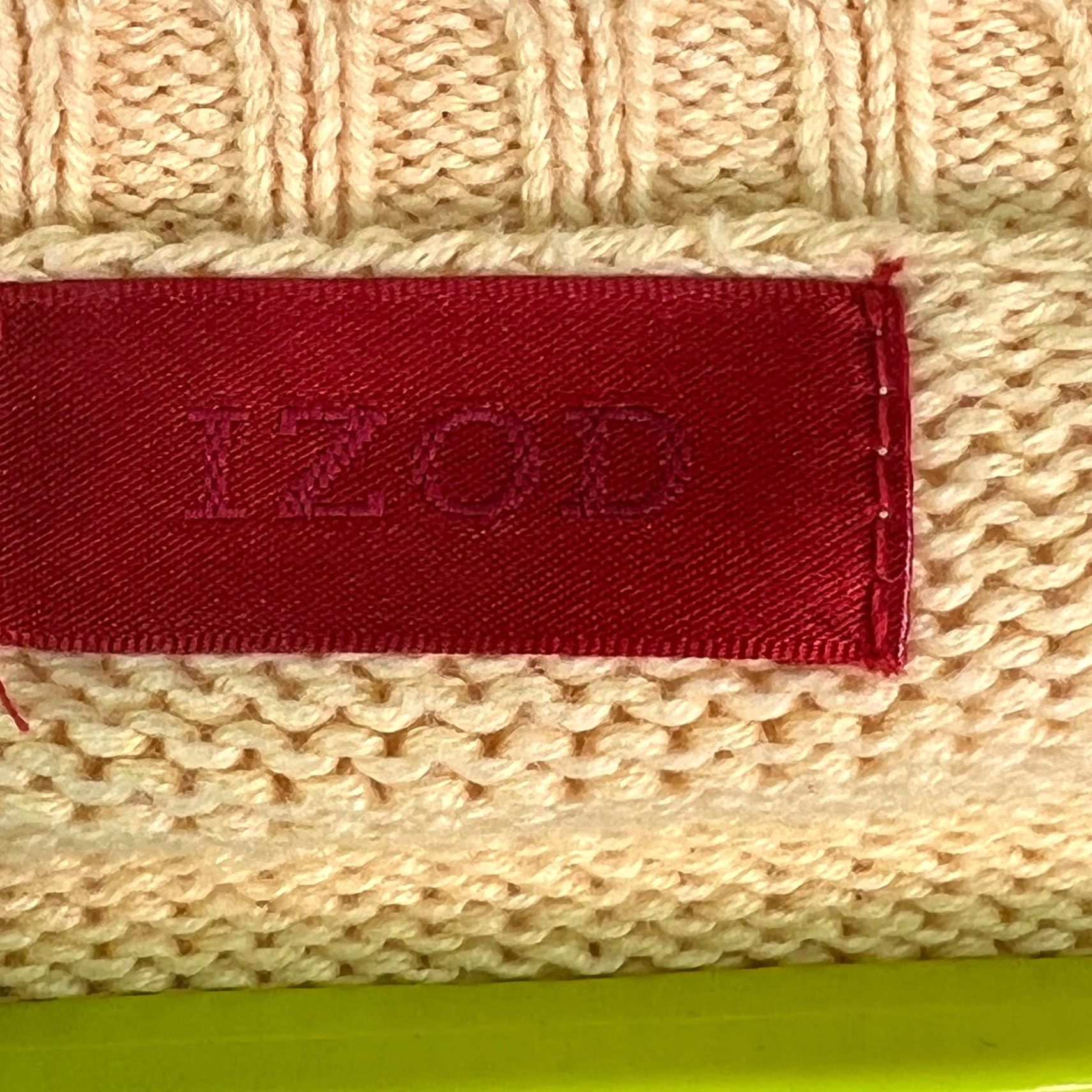 Izod IZOD Sweater Men's XL Crew Neck Long Sleeves Pullover Cable Knit Yellow Size US XL / EU 56 / 4 - 5 Thumbnail