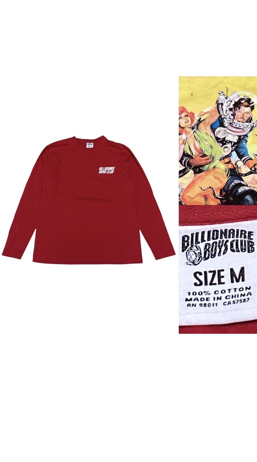 Billionaire Boys Club Billionaire Boys Club BBC Red Spaceman Graphic Long sleeve T Size US L / EU 52-54 / 3 - 4 Thumbnail