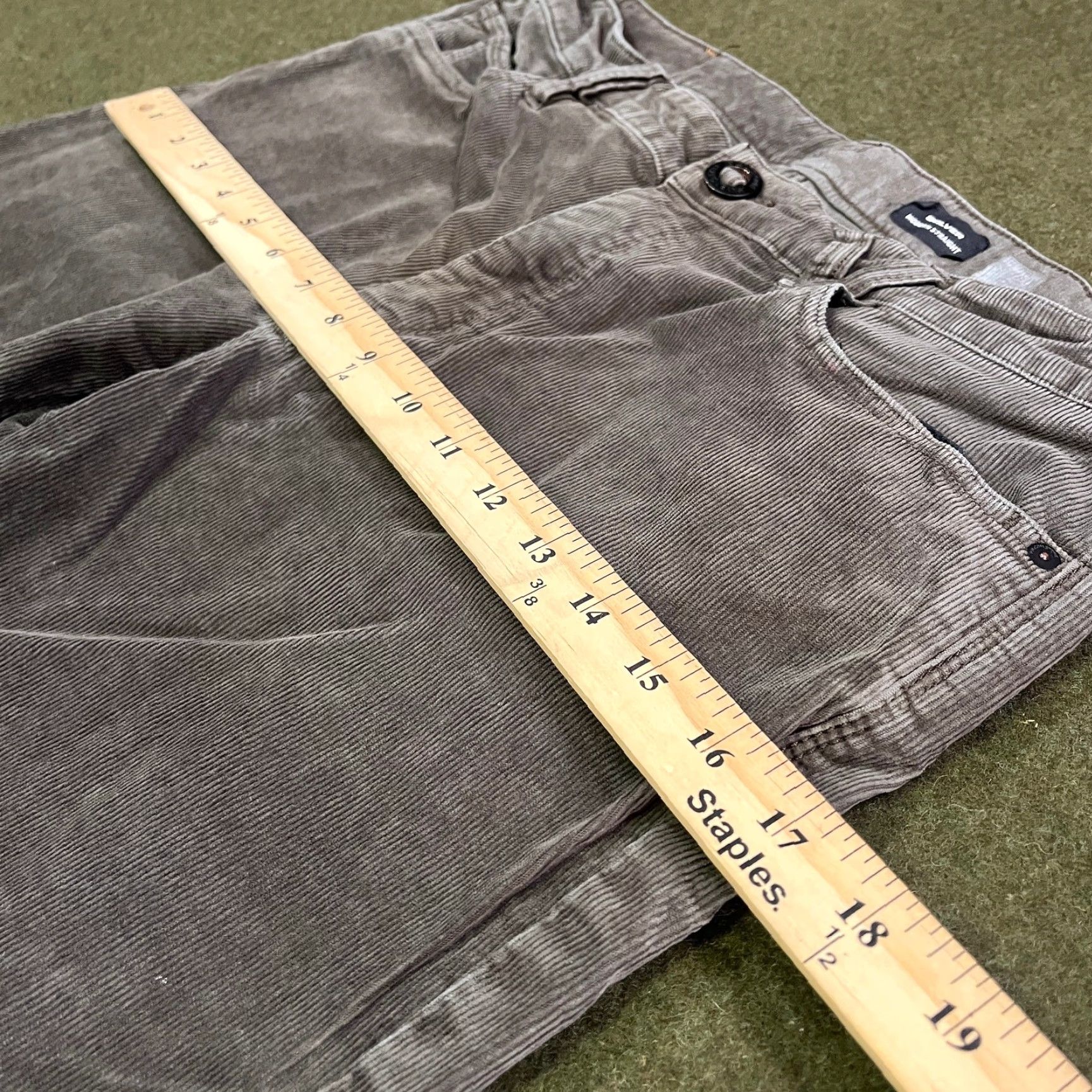 Volcom Volcom Mens 32x29 Gray Solver Modern Straight Corduroy Stretch Casual Workwear 5-Pocket Belted Button Zip Flat Front Cotton Size US 32 / EU 48 - 5 Thumbnail