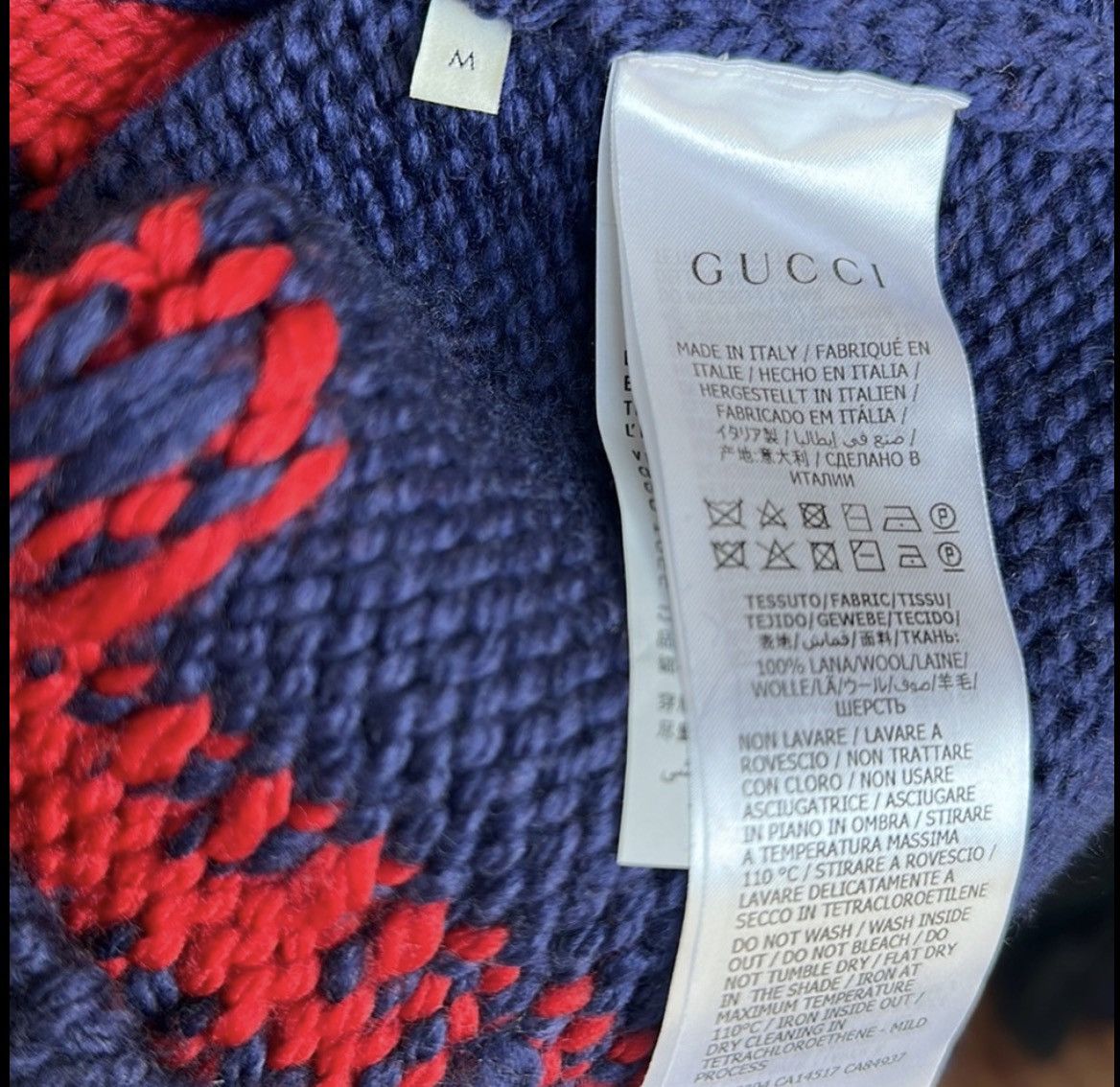 Gucci GUCCI Relaxed Intarsia Wool Zip-Up Cardigan –Sz M – LIMITED Size US M / EU 48-50 / 2 - 11 Thumbnail