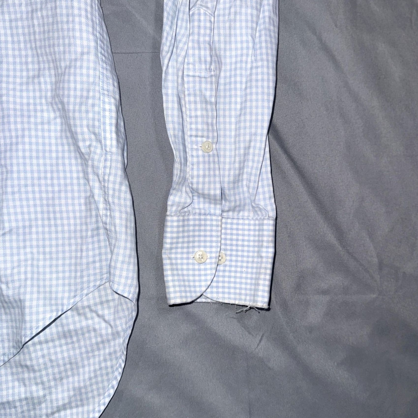 Suitsupply Suitsupply Shirt Mens 40 Dress Shirt Blue White Gingham Cotton Two Ply Crew Neck? Size 40R - 4 Thumbnail