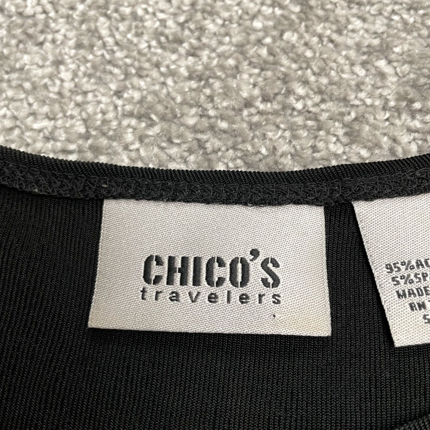 Vintage Chico's Traveler Basic Knitted Tank Top Womens 1 Black Round Neck Stretch Casual Shirt Sleeveless Strappy Logo Regular Size M / US 6-8 / IT 42-44 - 4 Thumbnail