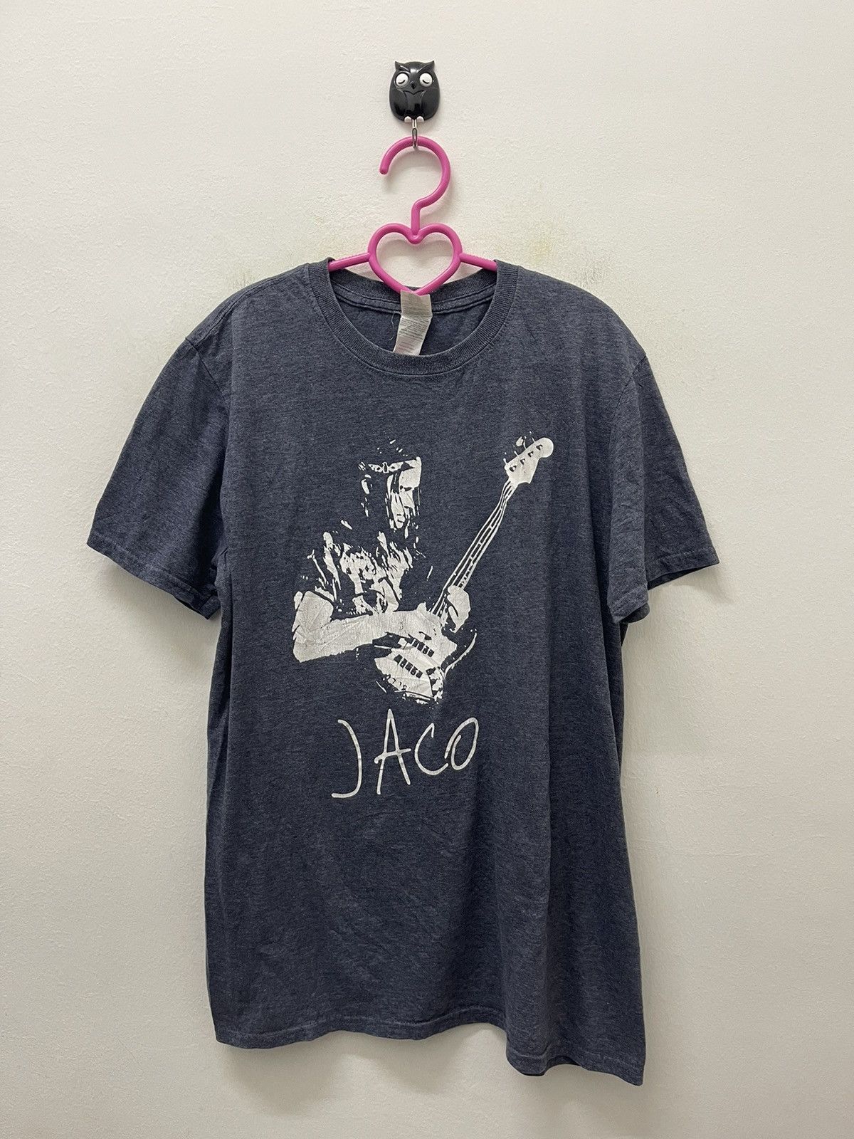 image of Band Tees x Rock Band Vintage Jaco Pastorius Bass Guitarist in Grey, Men's (Size Medium)