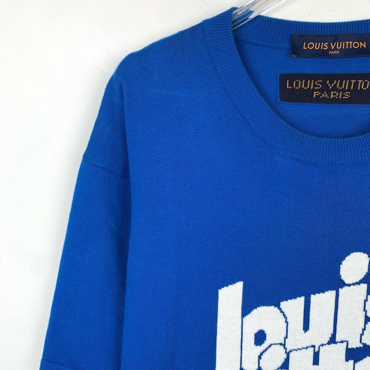 Louis Vuitton Louis Vuitton Logo Embroidery Round-Neck Blue Cotton Short-S Size L / US 10 / IT 46 - 6 Thumbnail