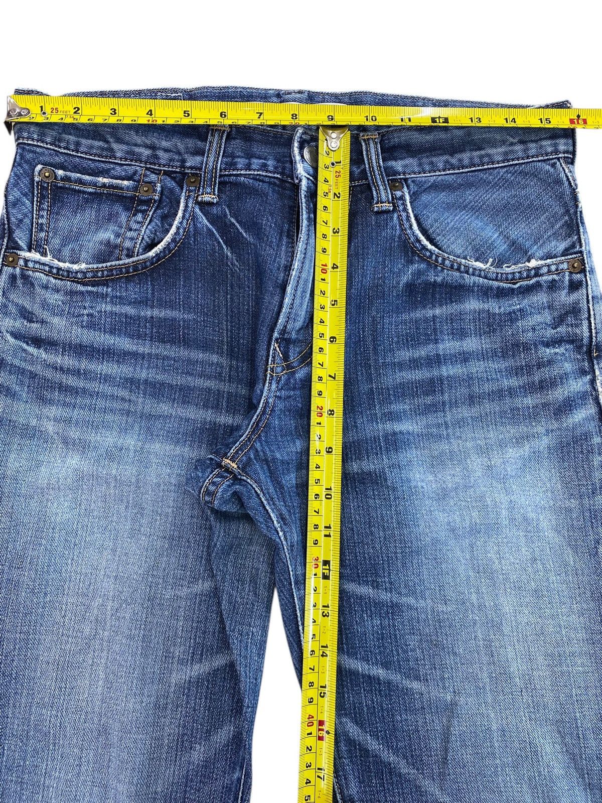 Edwin Edwin Faded Wash Whiskered Style Flare Jeans Size US 32 / EU 48 - 6 Thumbnail