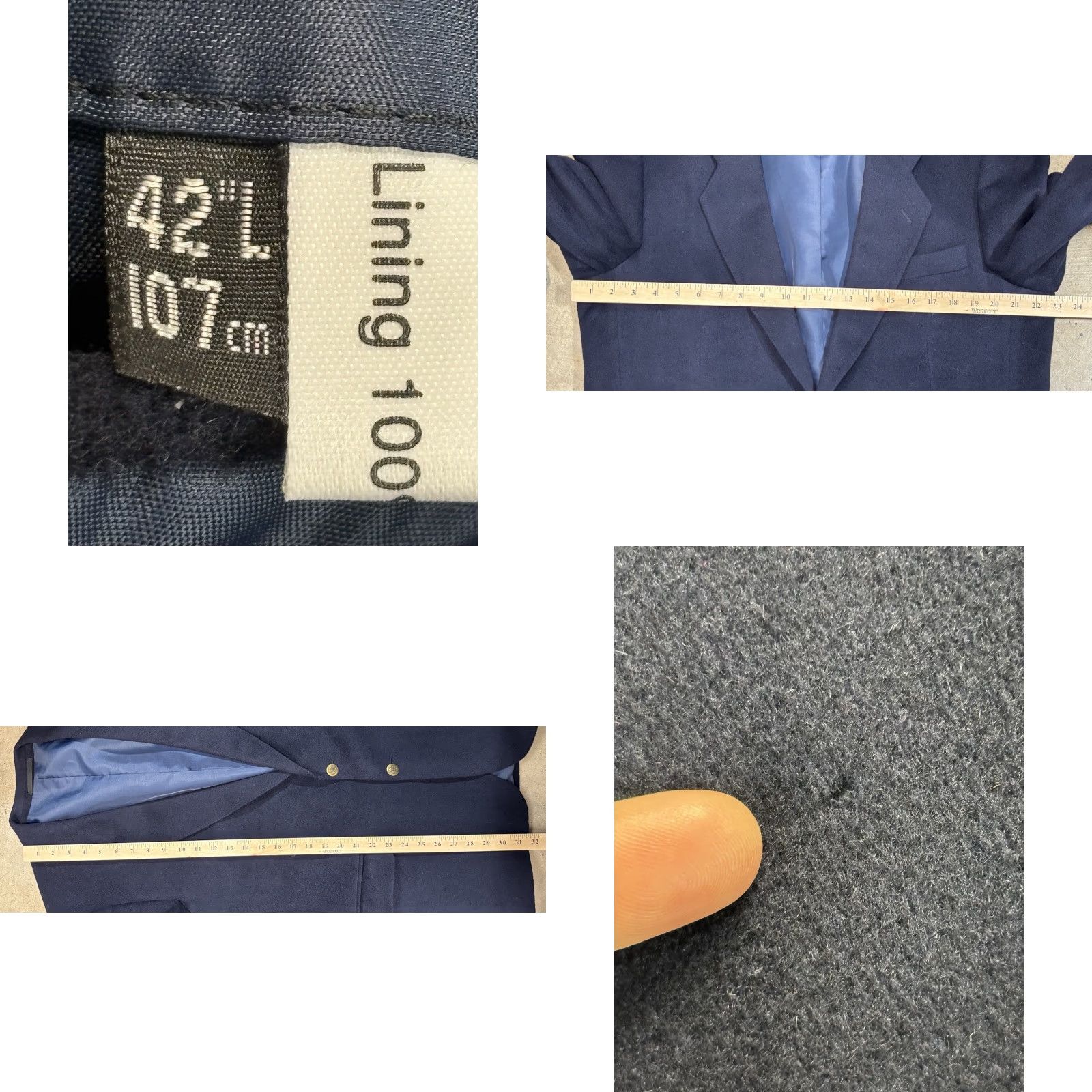Vintage VINTAGE Carlo Boscani Blazer Mens 42L Navy Cashmere Long Solid Sport Coat Blazer Mens 42L Navy Cashmere Long Sports Men Size 42R - 8 Thumbnail