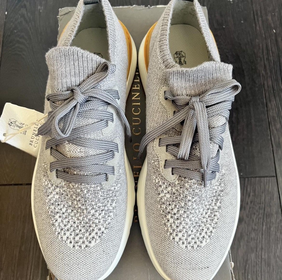 Brunello Cucinelli Brunello Cucinelli grey knit trainer uk 11 eu 45 Size US 12 / EU 45 - 1 Thumbnail