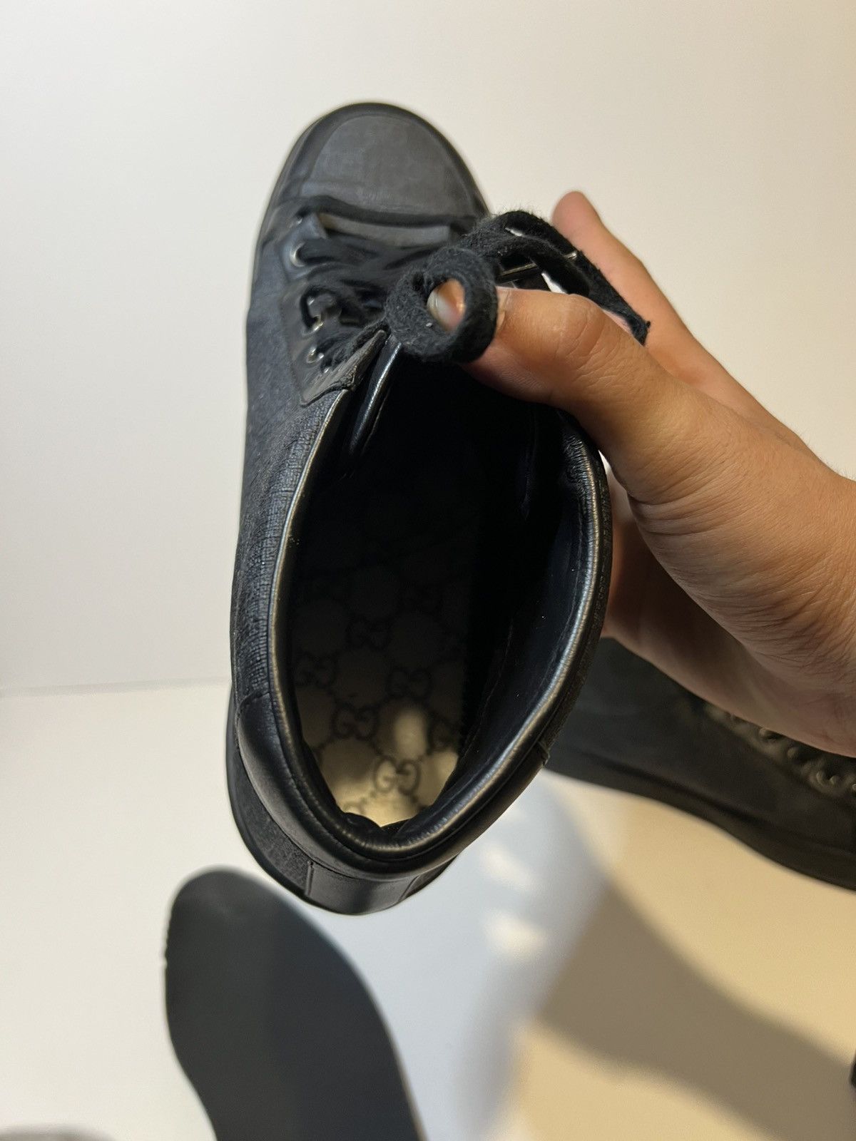Gucci Gucci Brooklyn GG Supreme high-top sneaker in black leather Size US 10 / EU 43 - 8 Thumbnail