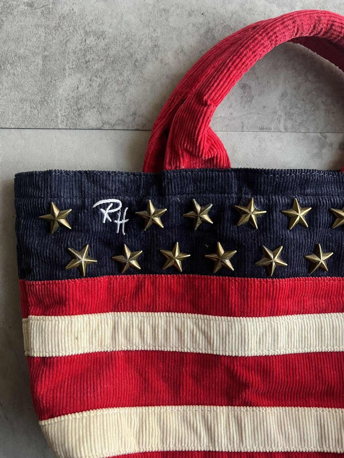 Ron Herman Ron Herman Studded Corduroy American Flag Hand Bag Size ONE SIZE - 2 Thumbnail