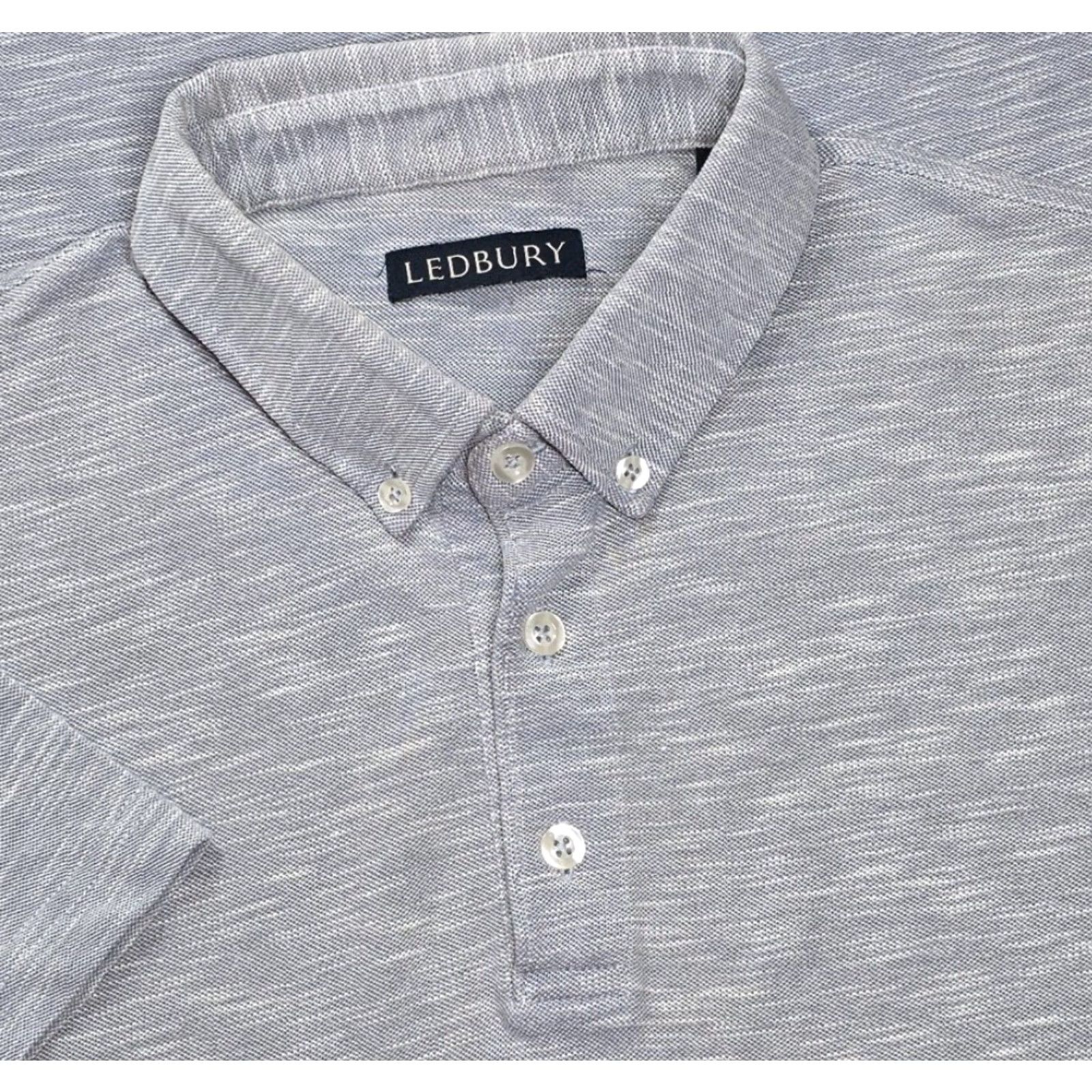 Vintage Ledbury Polo Shirt Men's Light Blue Heathered Short Sleeve Pique Size S Size US S / EU 44-46 / 1 - 2 Thumbnail