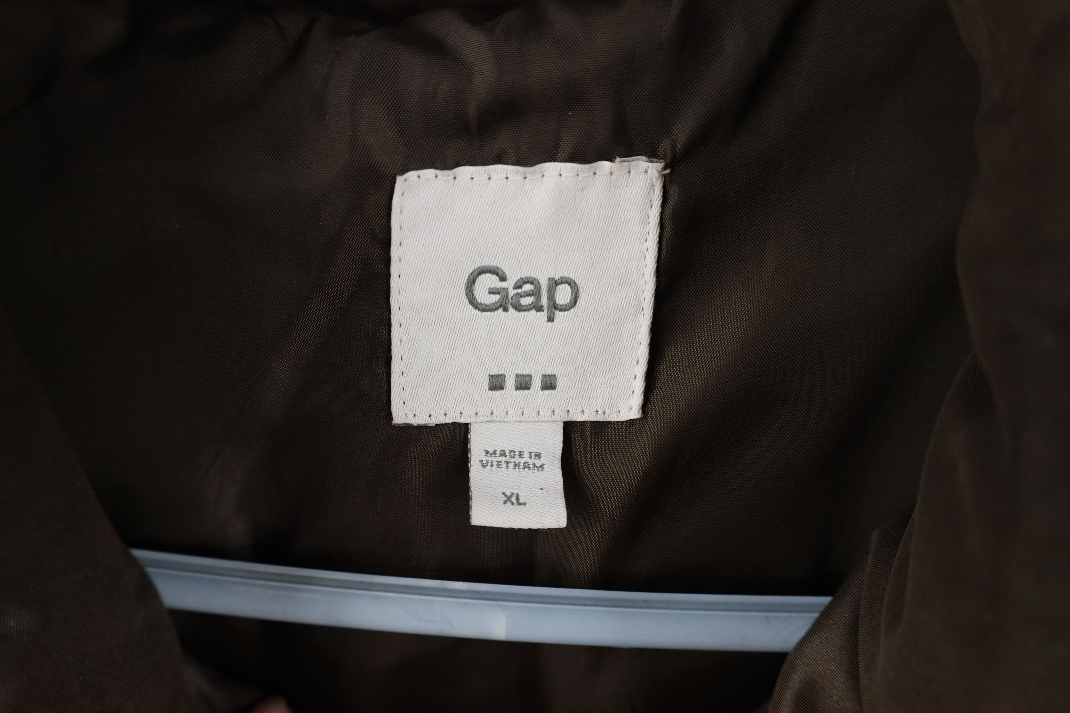 Vintage Y2K Gap Blank Full Zip Puffer Vest Jacket Brown