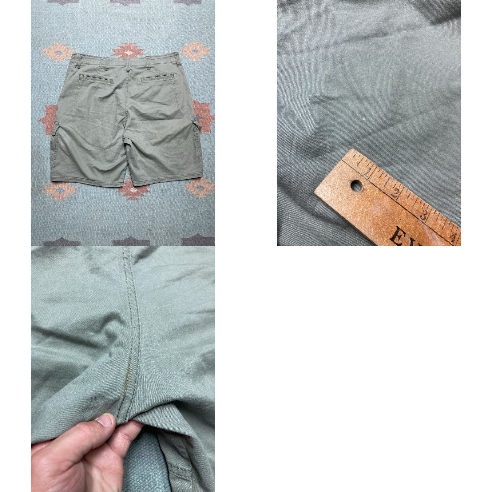 Wrangler VINTAGE Wrangler Cargo Shorts Men 36 Green Cargo Pocket Wide Leg Baggy Skater 90s Size US 36 / EU 52 - 8 Thumbnail