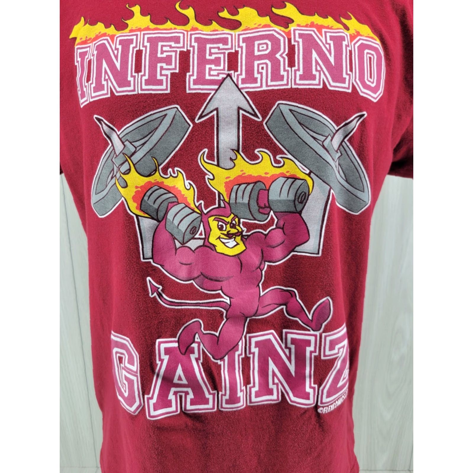 Next Level Flex Comics Inferno Games T-shirt Red Size Large Men's T-Shirt Short Sleeve Crew Neck Graphic Print Personalized Tee Preshrunk Heavy Cotton Size US L / EU 52-54 / 3 - 2 Thumbnail