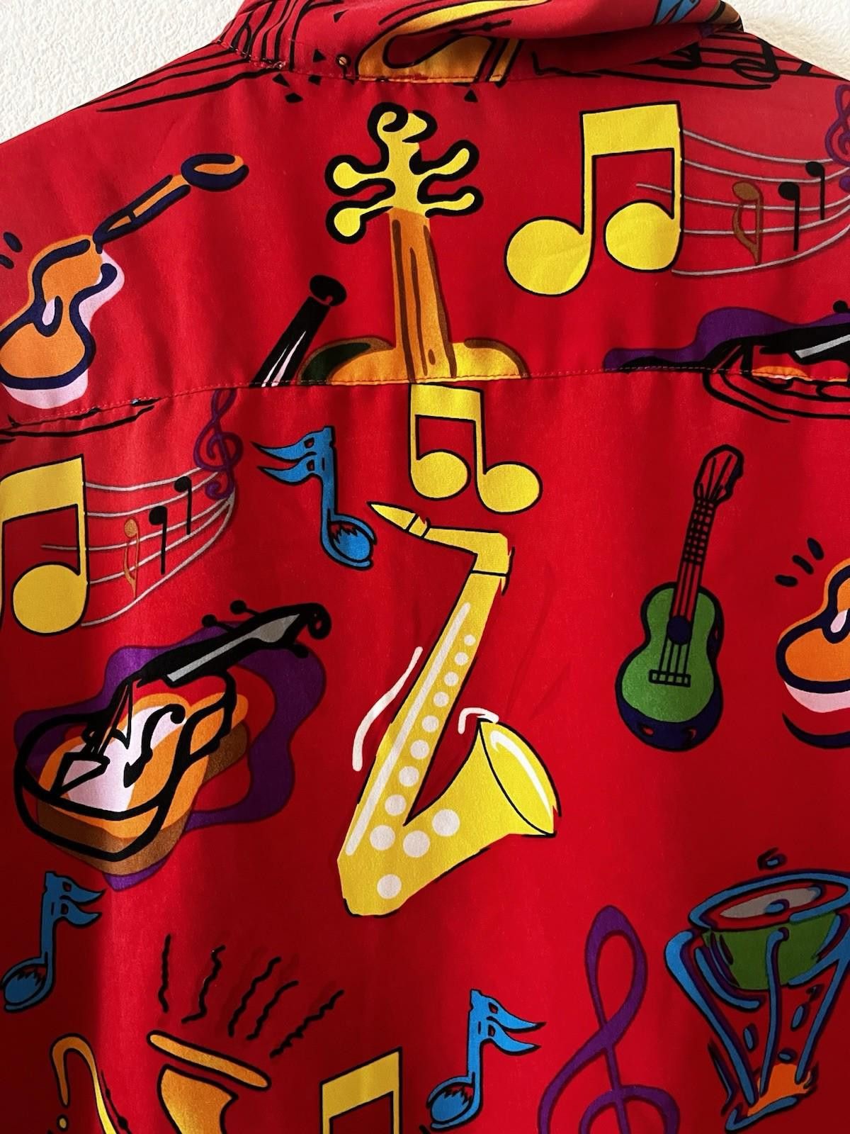 Koman VTG Koman Sport Men’s Casual Button Up SZ L Music Notes Red Size US L / EU 52-54 / 3 - 6 Thumbnail
