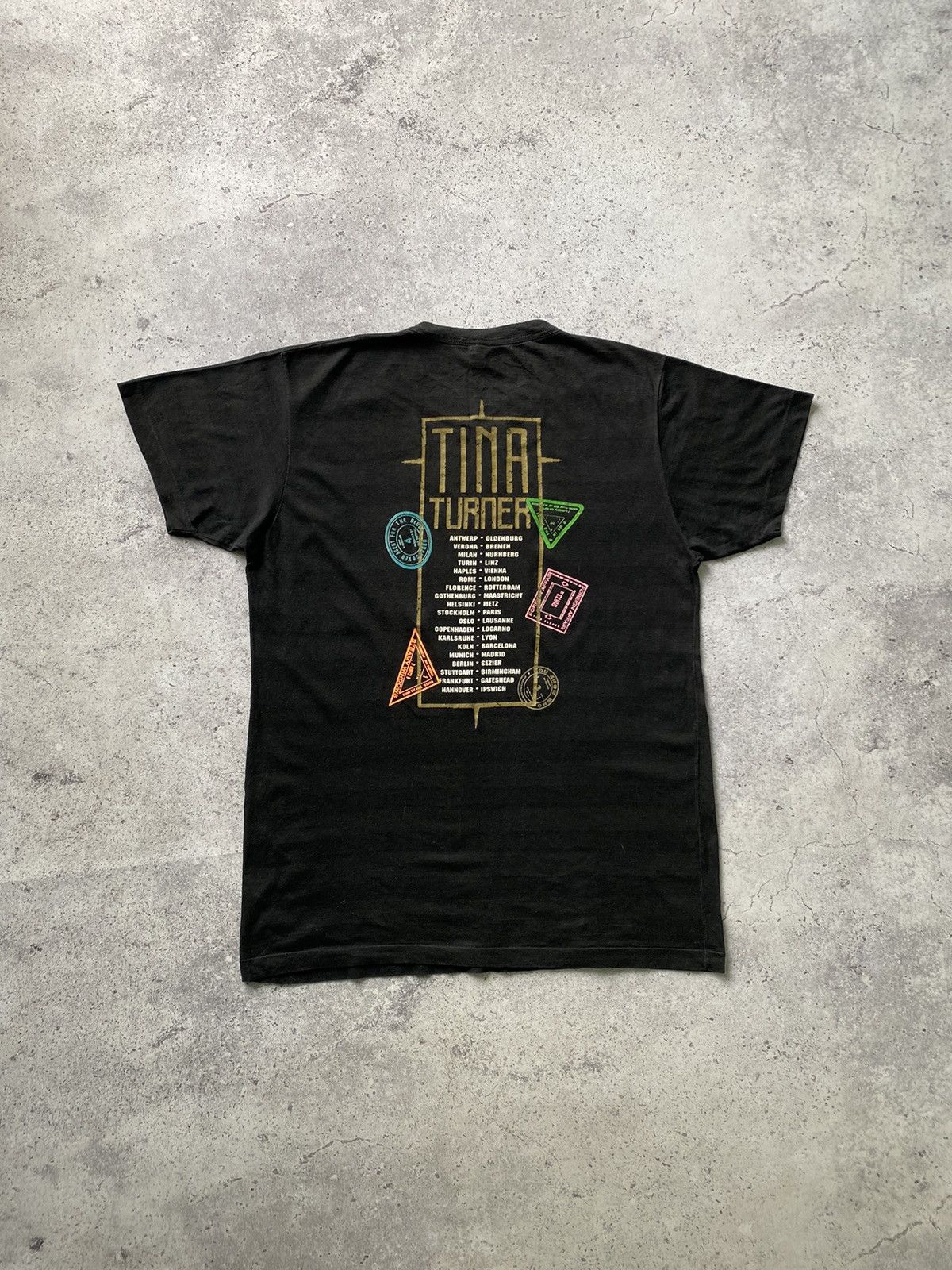 image of Vintage 1990 Tina Turner Foreign Affair Tour Tee / T Shirt in Black, Men's (Size XL)